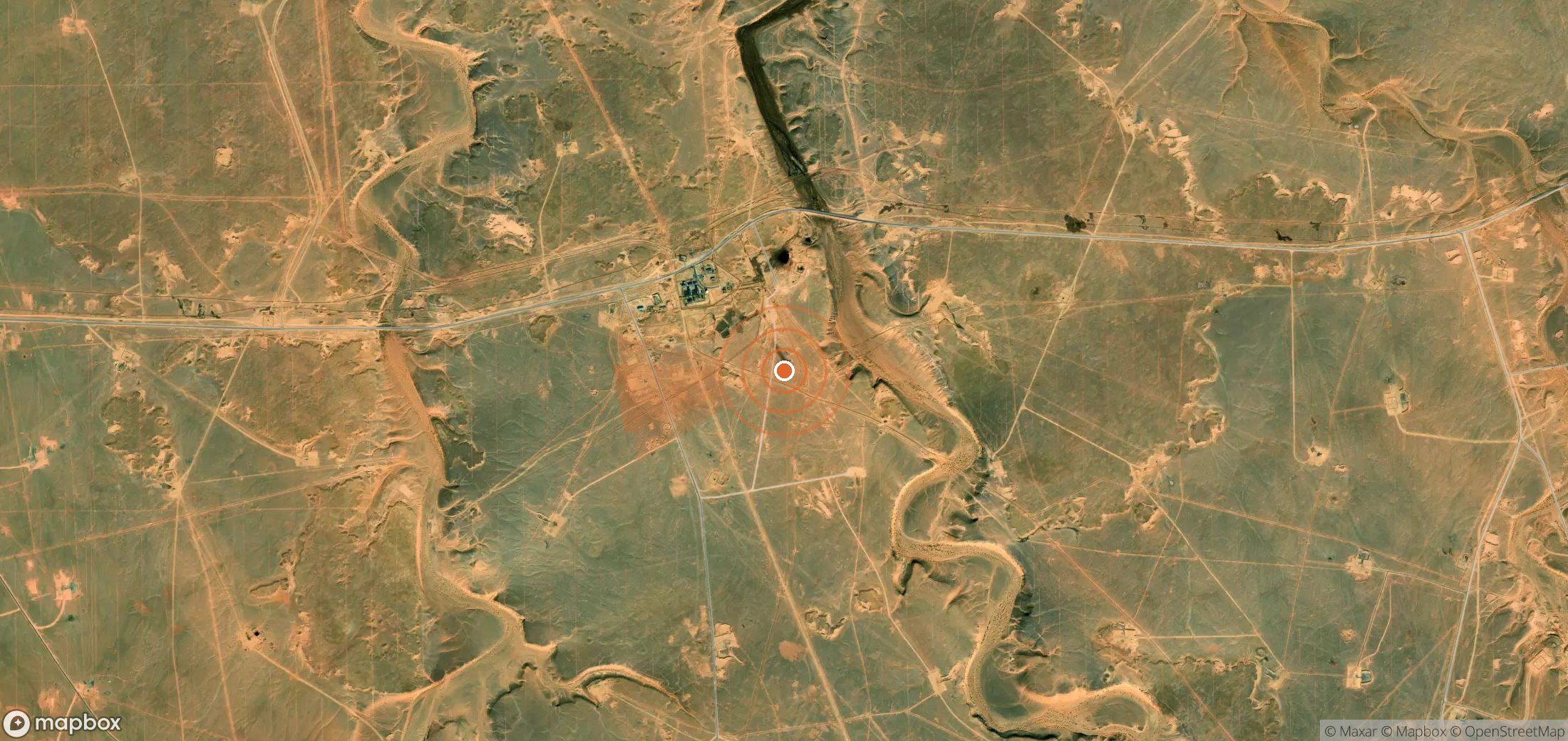 Mapa satelital de plumas de metano en Argelia