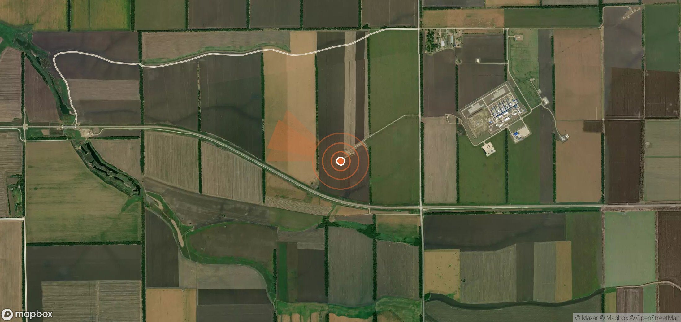 Satellite map of methane plume locations in Russia