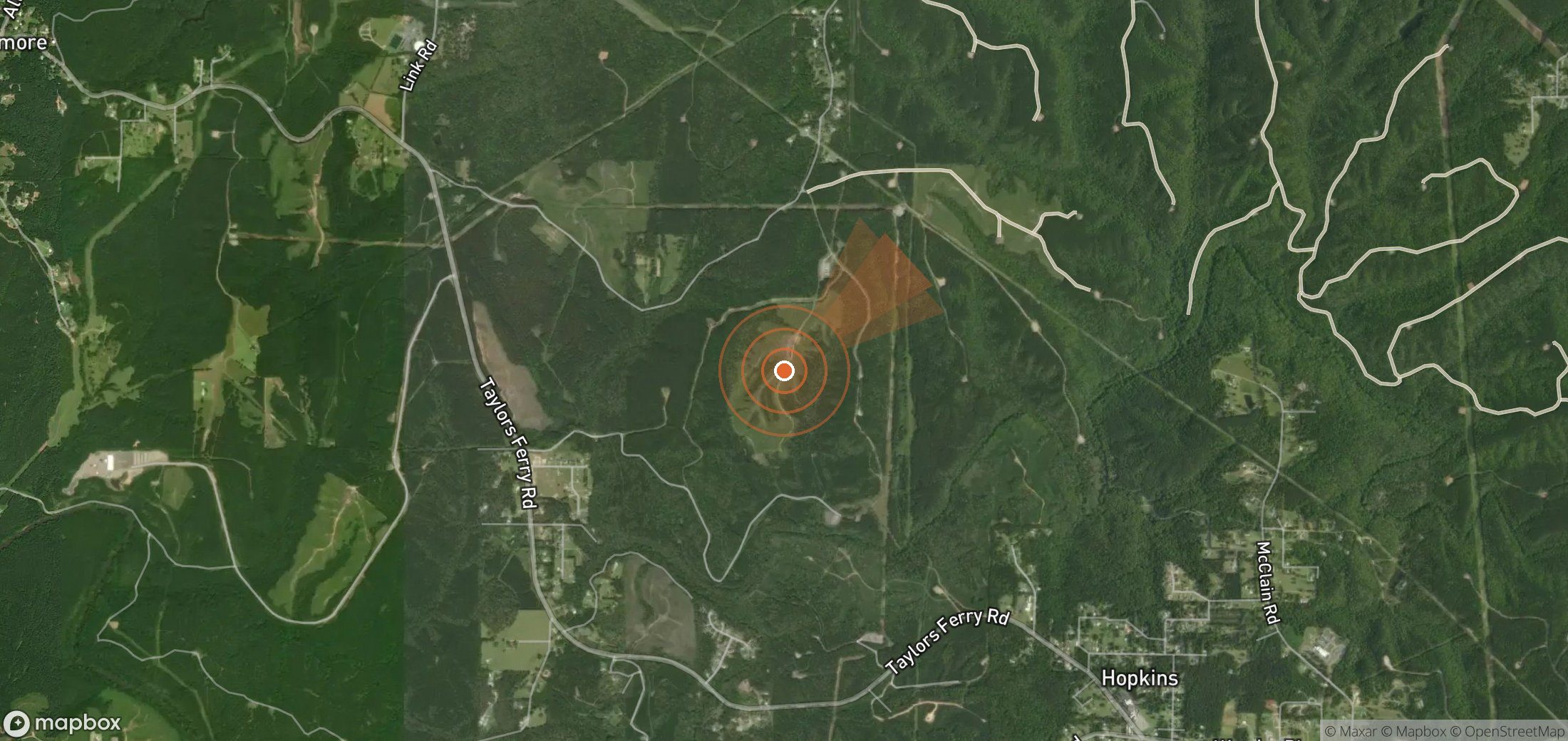 Satellite map of methane plume locations in United States