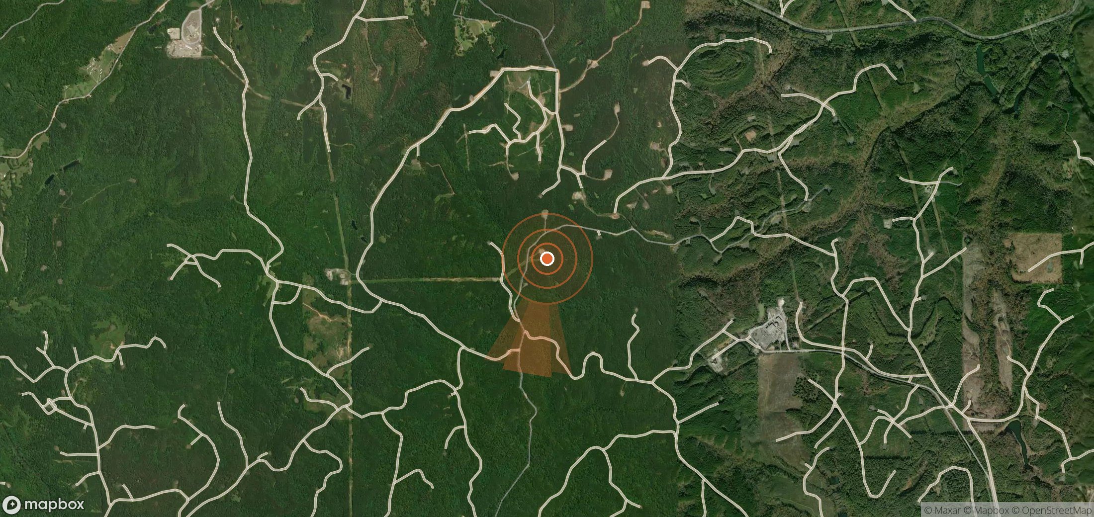 Satellite map of methane plume locations in United States