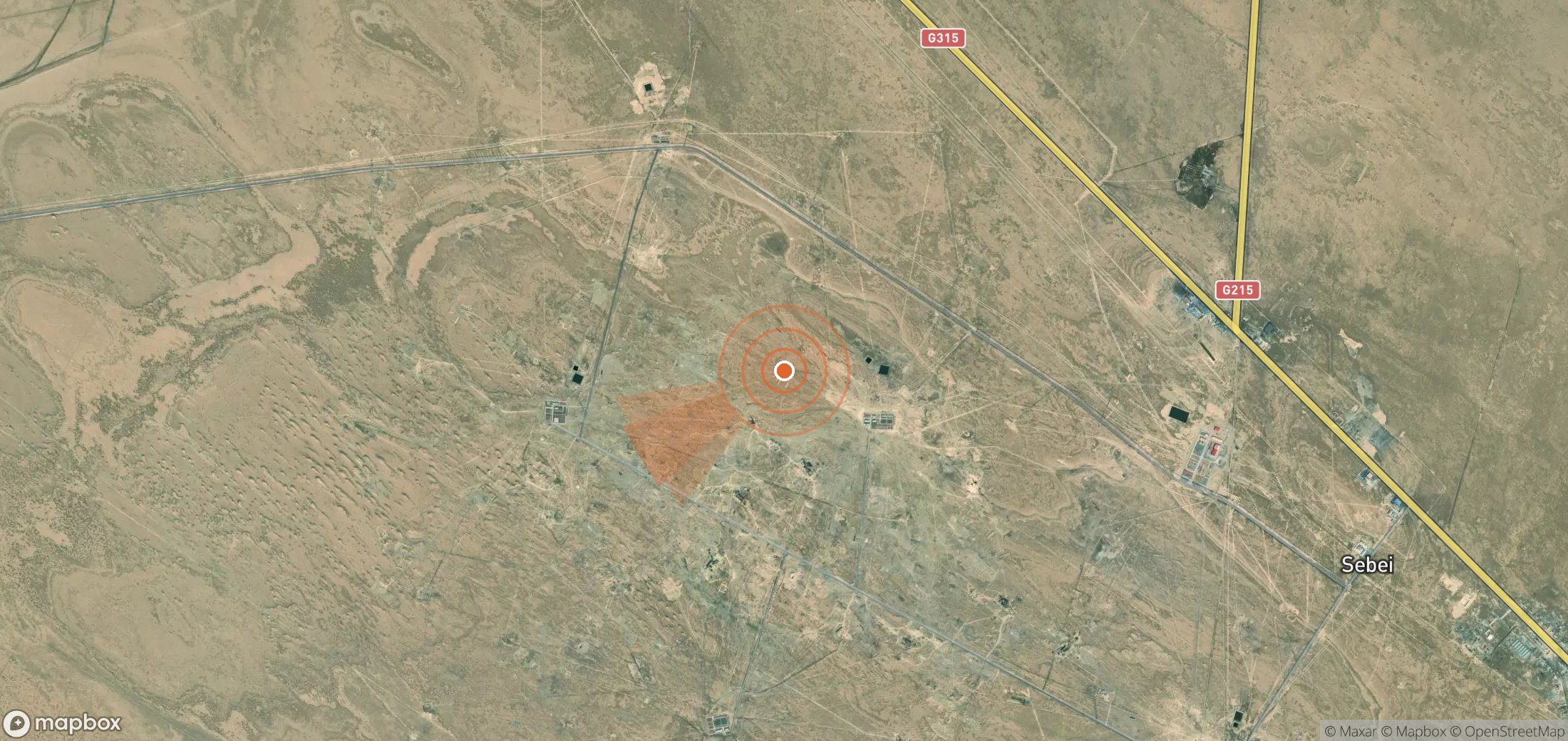 Mapa satelital de plumas de metano en China