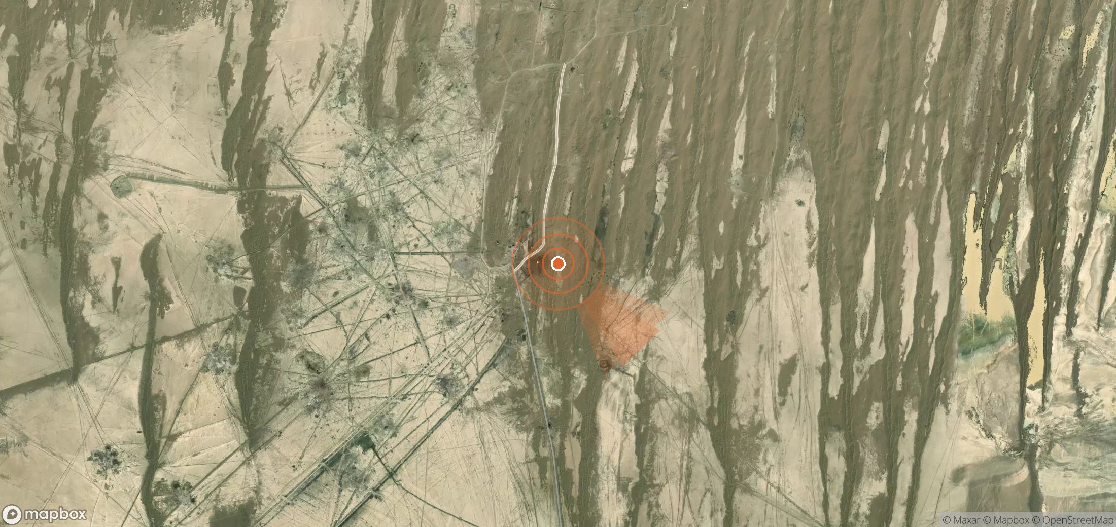 Satellite map of methane plume locations in Turkmenistan