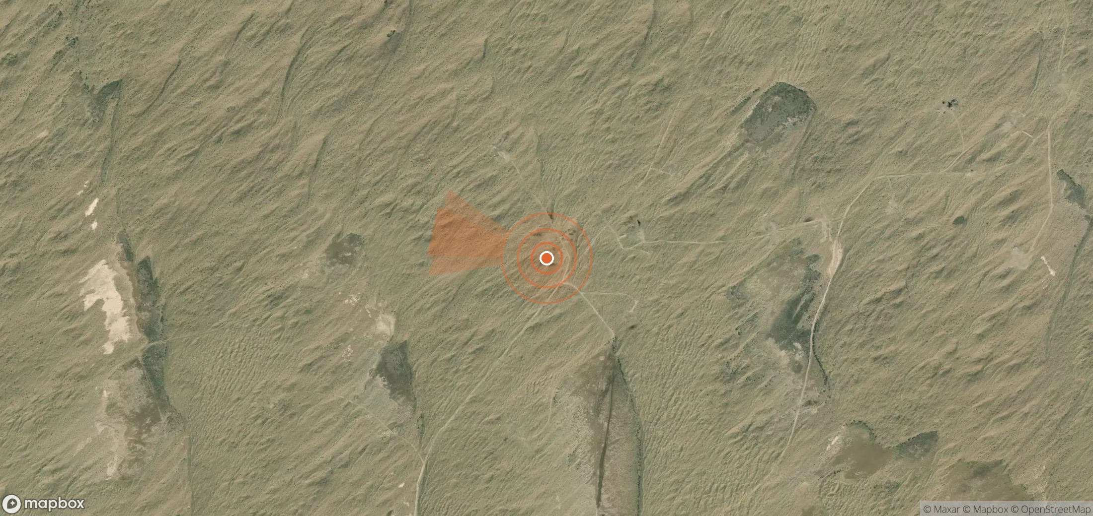 Satellite map of methane plume locations in Turkmenistan