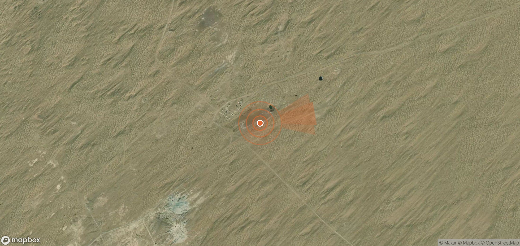 Mapa satelital de plumas de metano en Turkmenistán