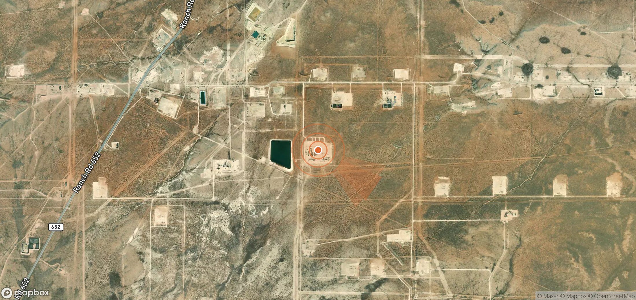 Satellite map of methane plume locations in United States