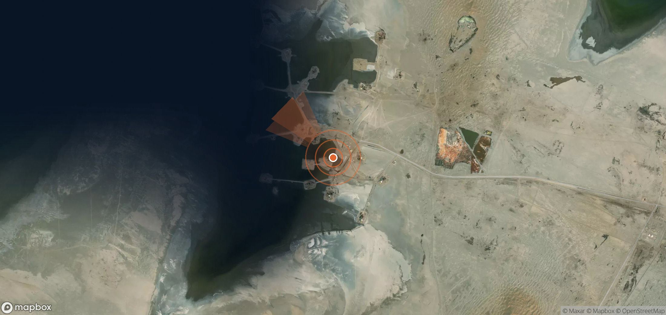 Mapa satelital de plumas de metano en Turkmenistán