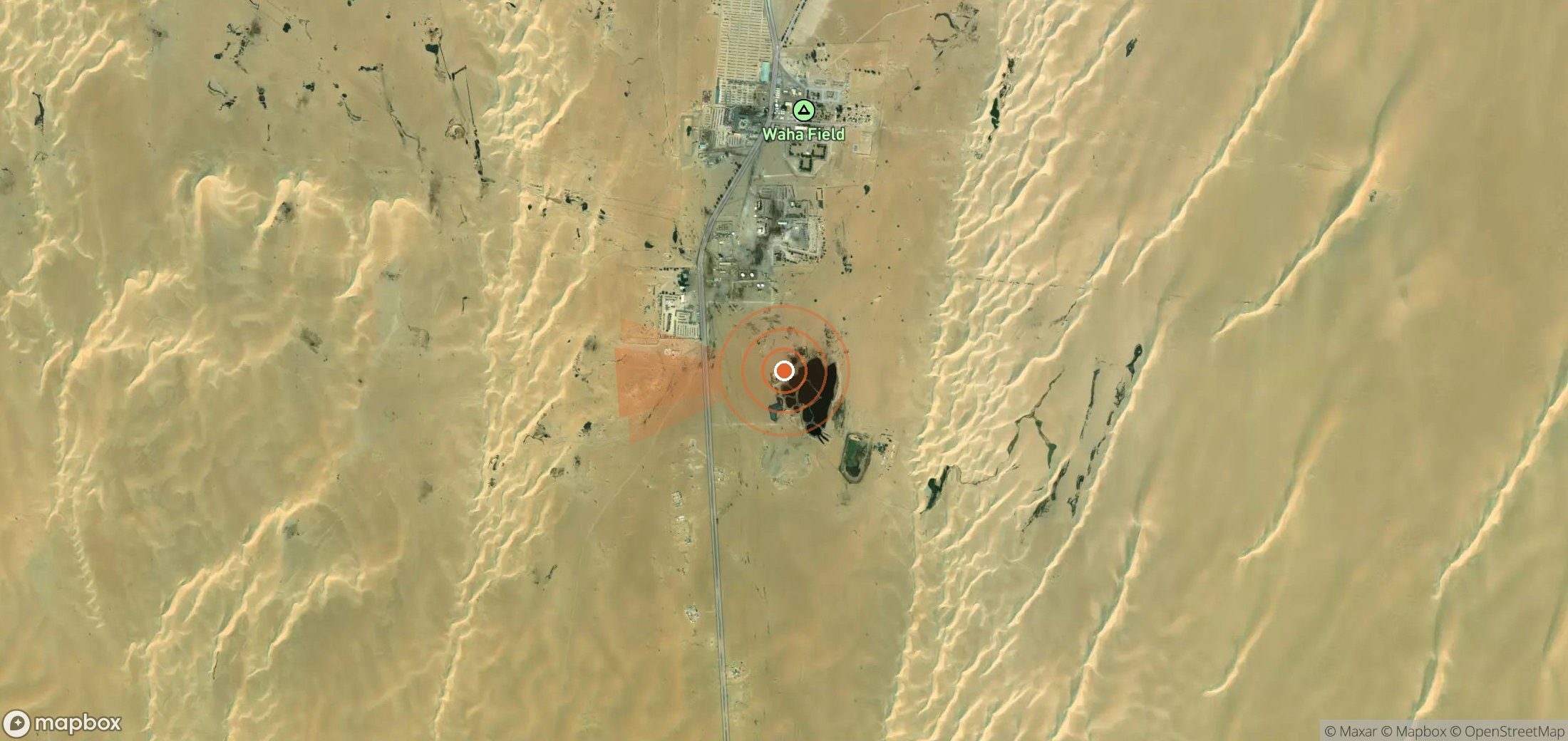 Mapa satelital de plumas de metano en Libia