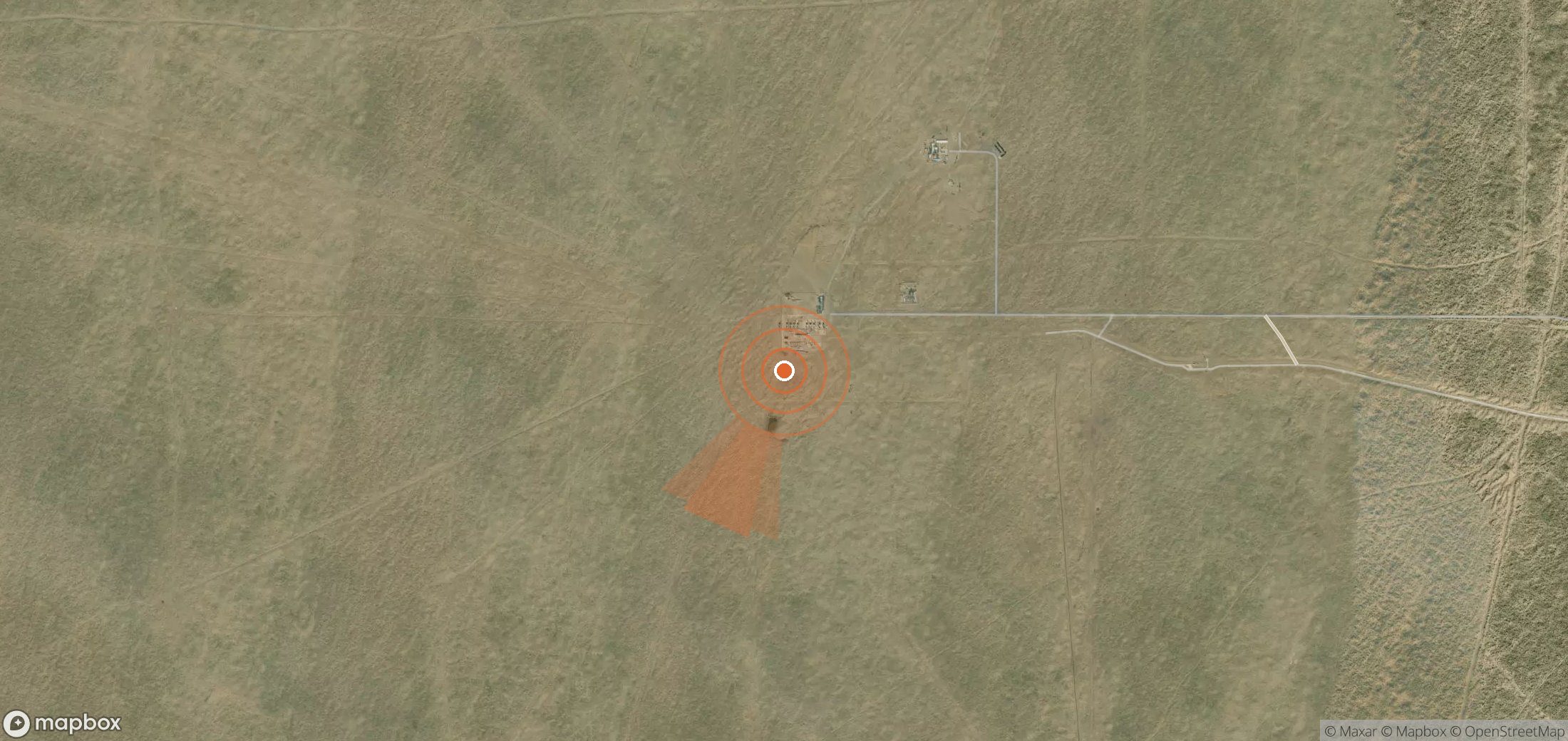Satellite map of methane plume locations in Turkmenistan