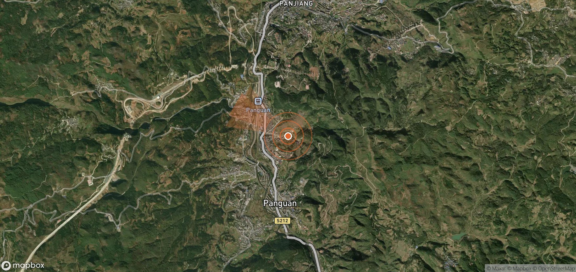 Satellite map of methane plume locations in China