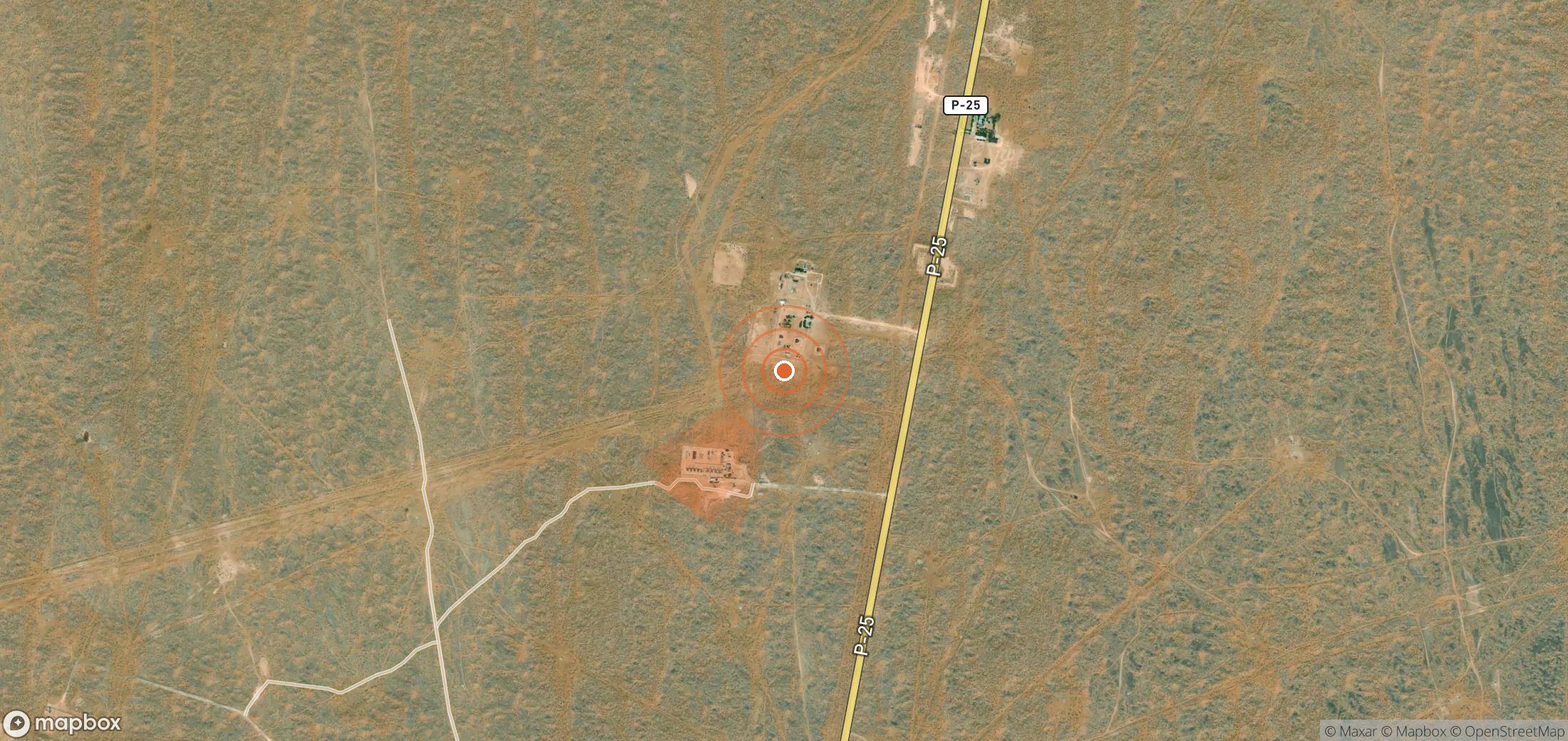 Satellite map of methane plume locations in Turkmenistan