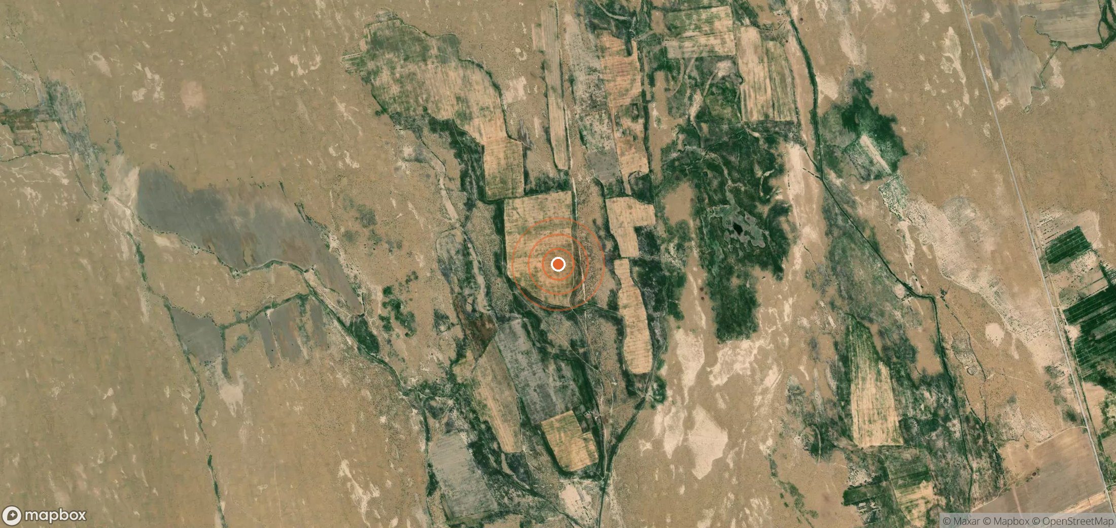 Satellite map of methane plume locations in Turkmenistan