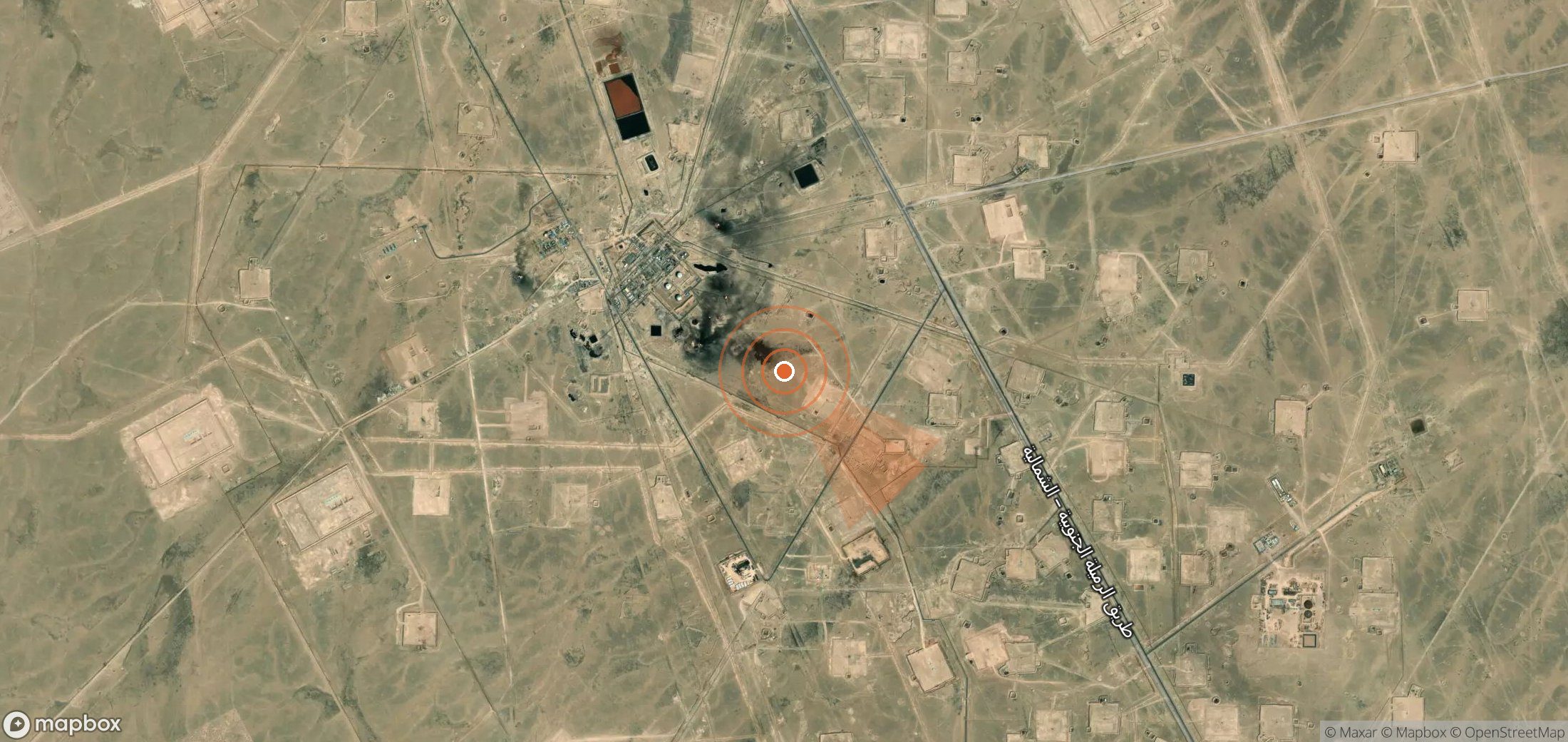 Mapa satelital de plumas de metano en Irak