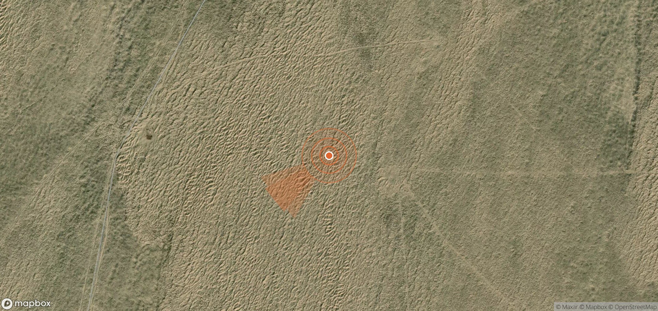 Satellite map of methane plume locations in Turkmenistan