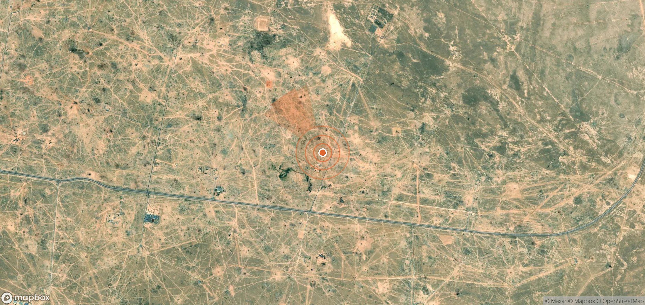 Satellite map of methane plume locations in Kazakhstan