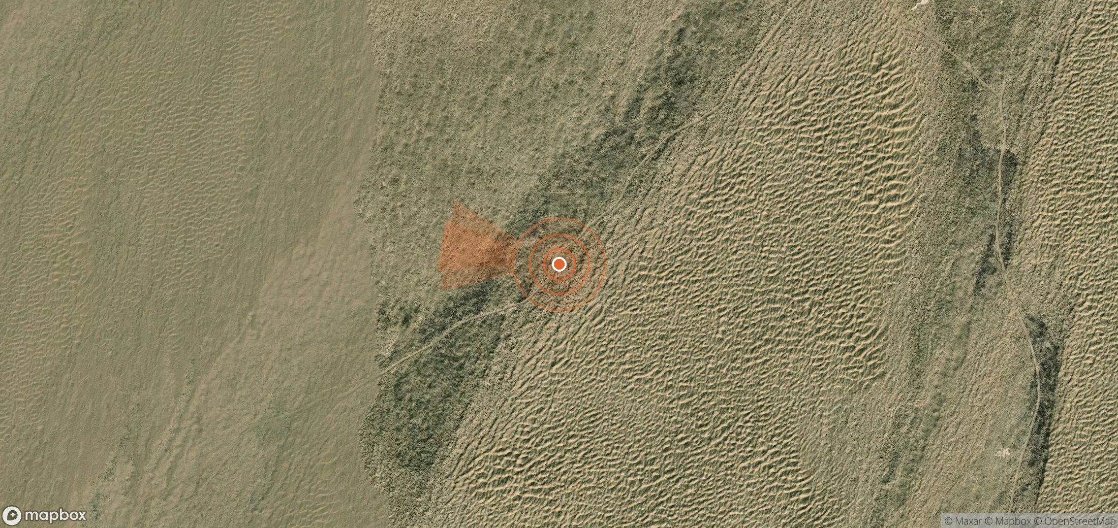 Satellite map of methane plume locations in Turkmenistan