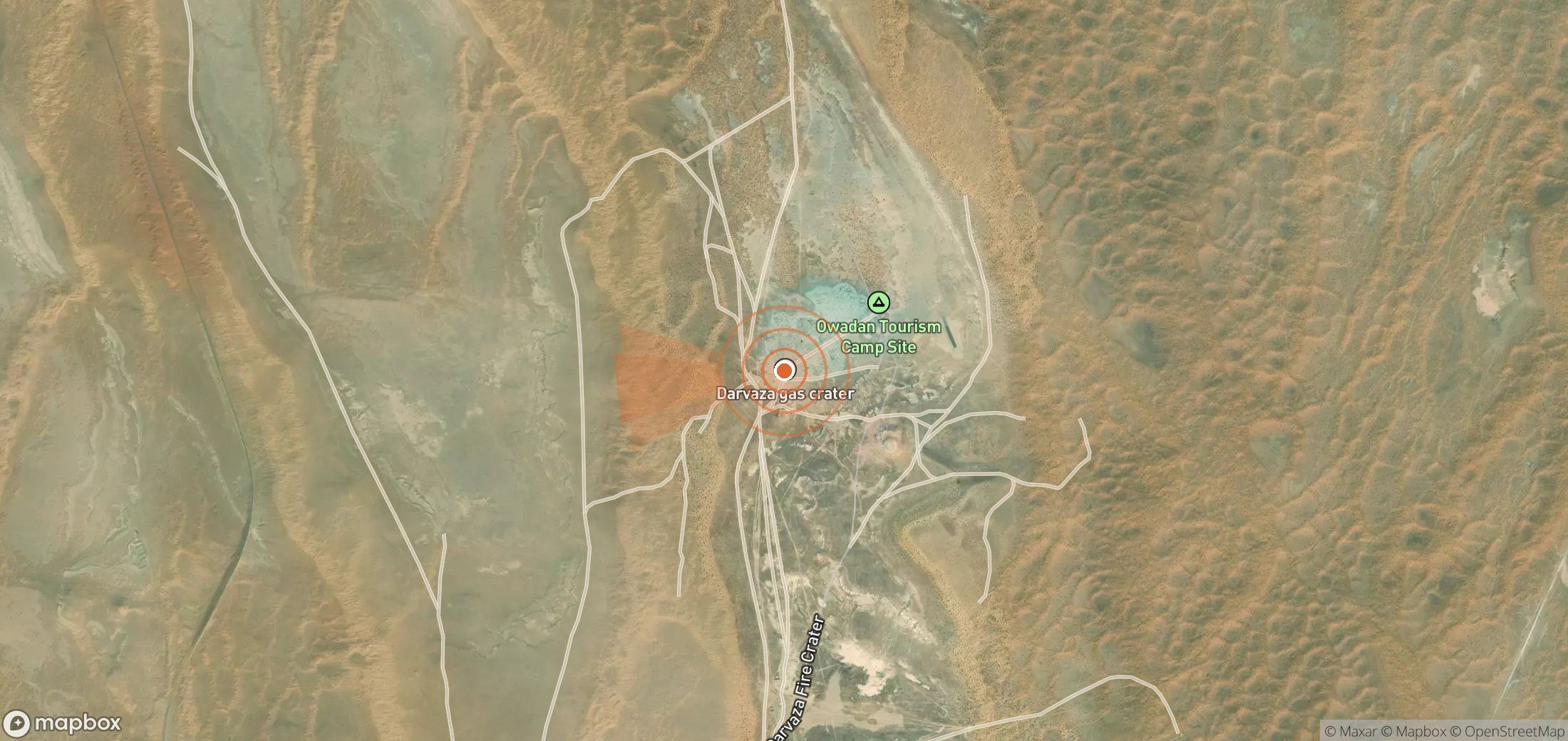 Mapa satelital de plumas de metano en Turkmenistán