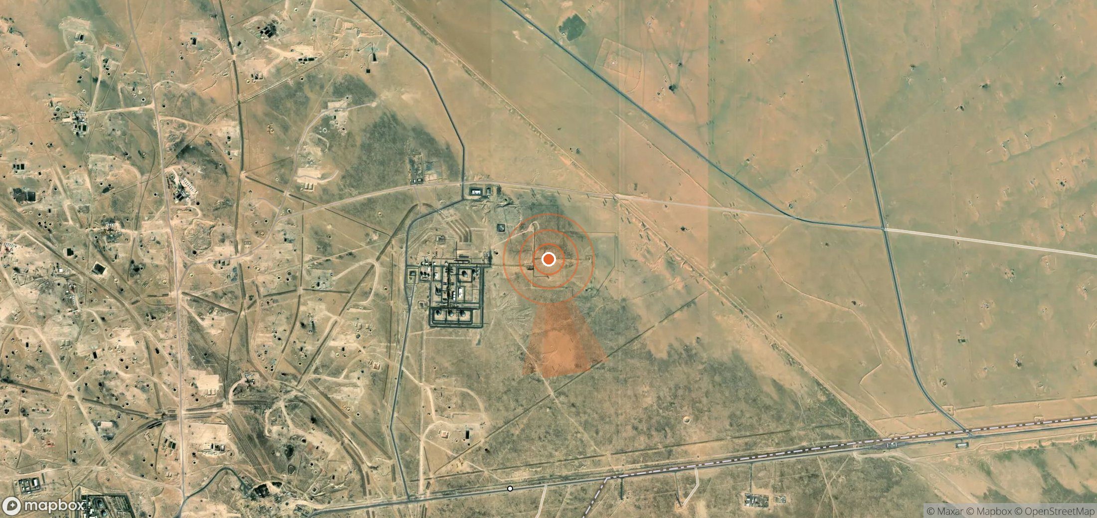 Mapa satelital de plumas de metano en Kuwait