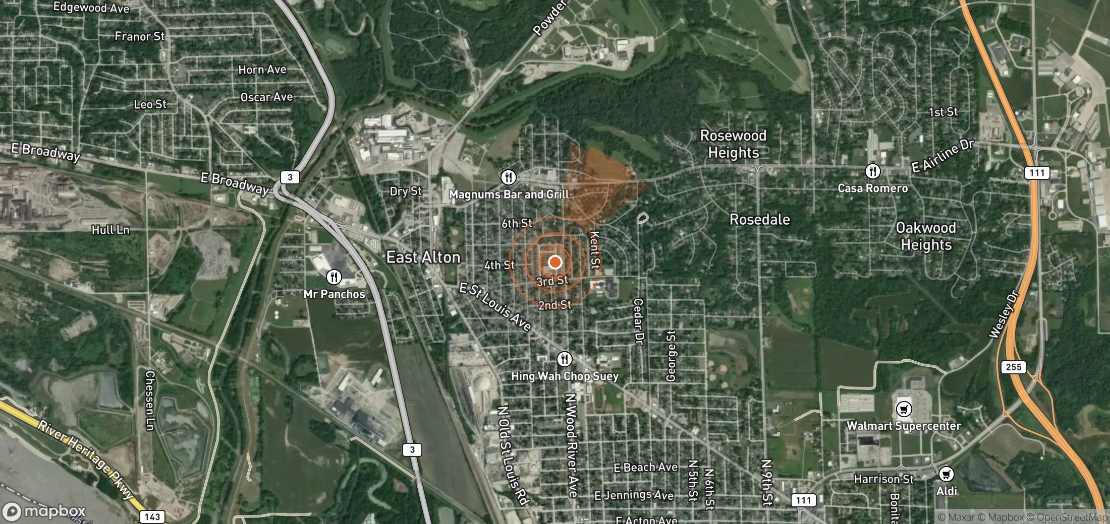 Satellite map of methane plume locations in United States