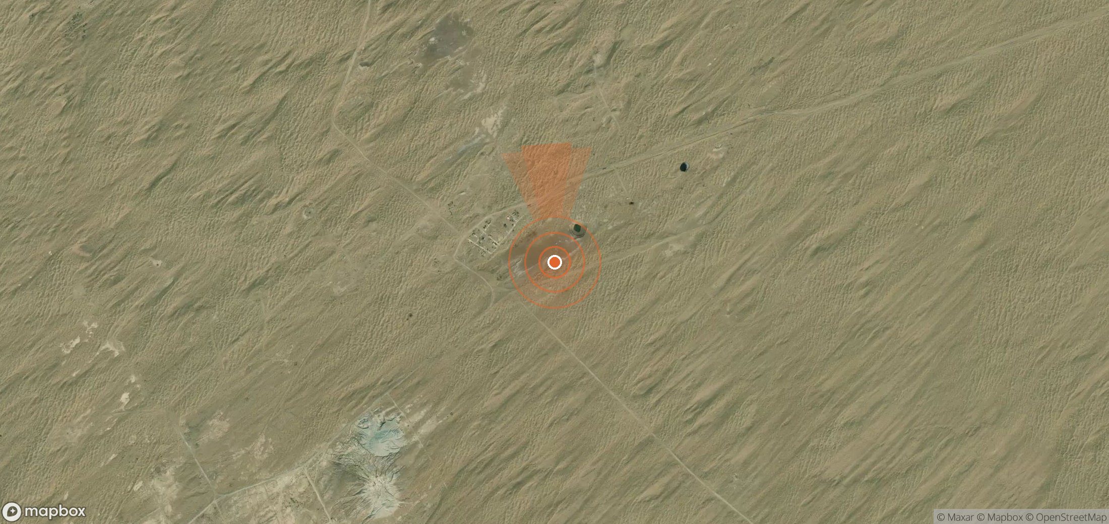 Satellite map of methane plume locations in Turkmenistan