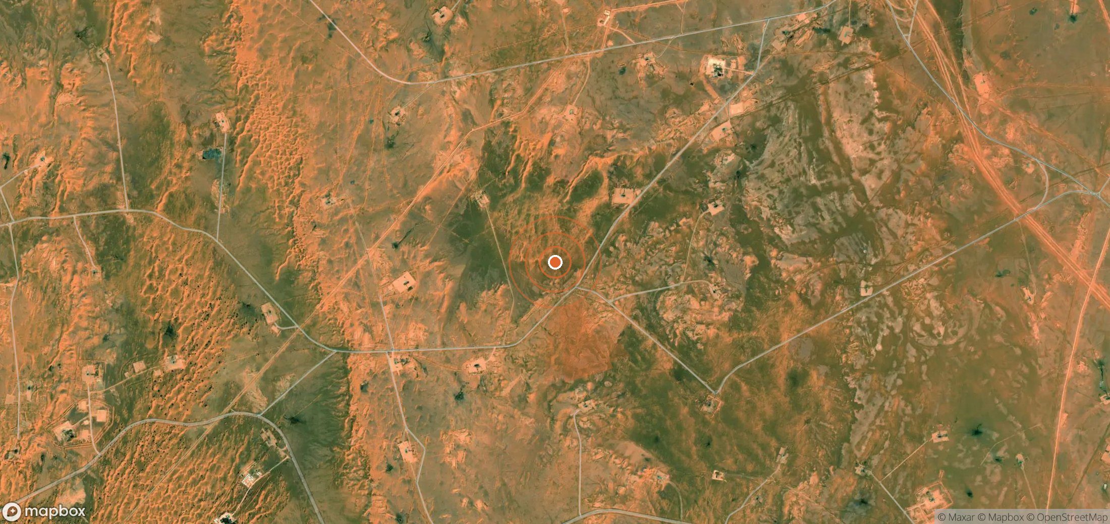 Satellite map of methane plume locations in Algeria