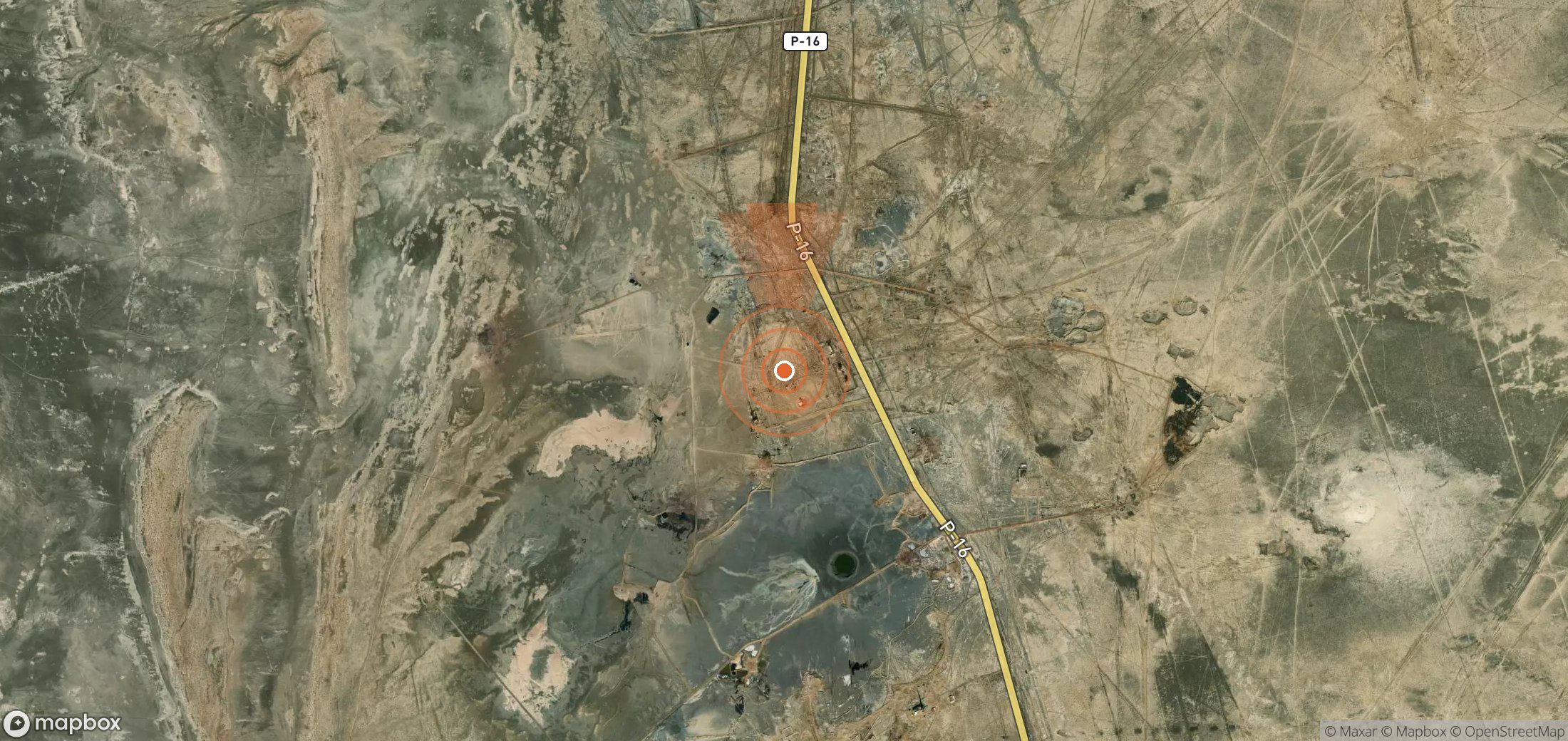 Satellite map of methane plume locations in Turkmenistan