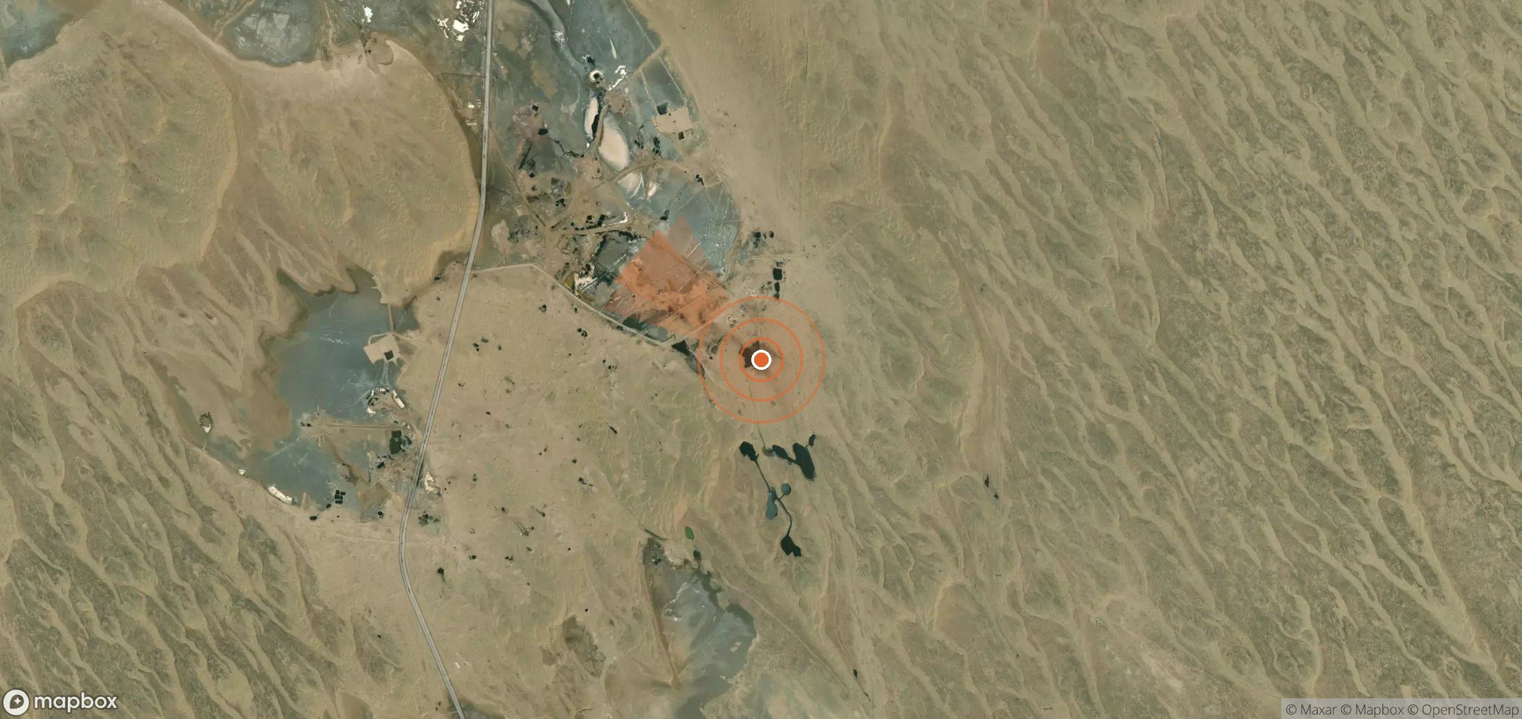 Mapa satelital de plumas de metano en Turkmenistán