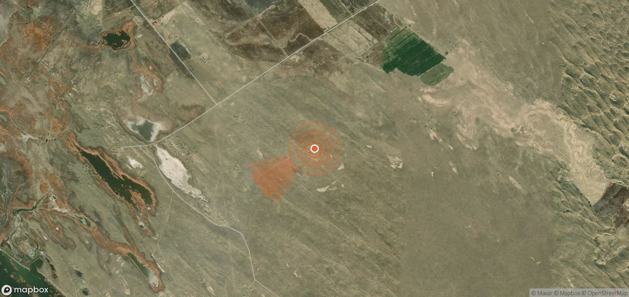 Satellite map of methane plume locations in China