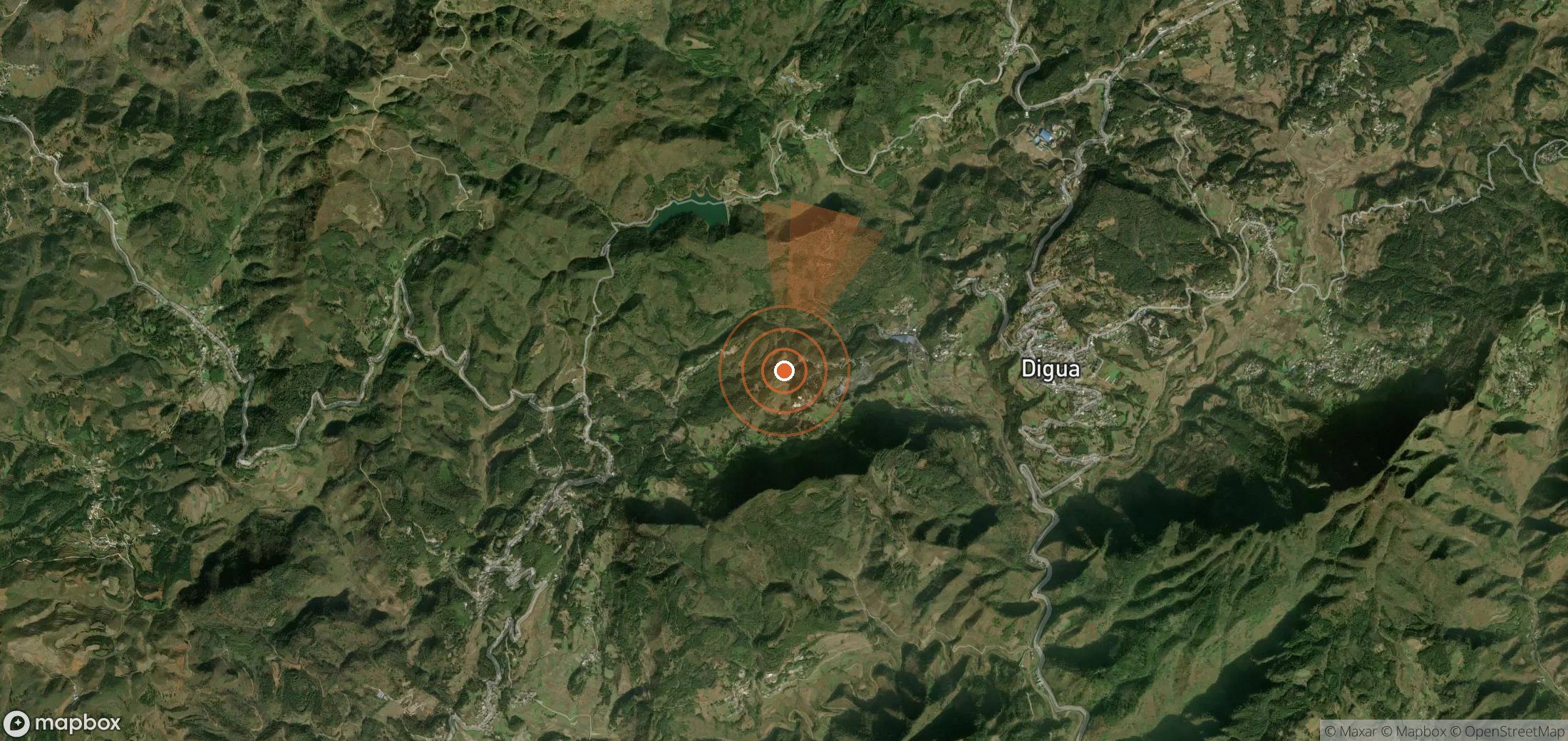 Satellite map of methane plume locations in China