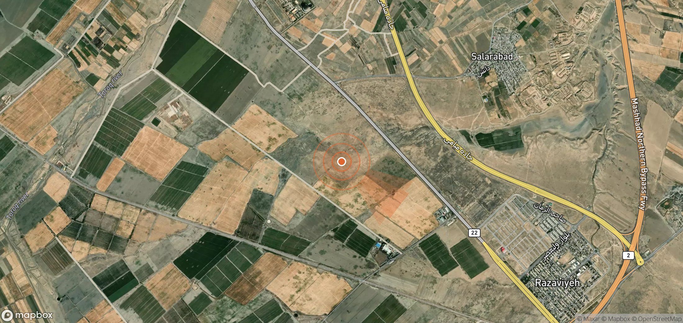 Satellite map of methane plume locations in Iran