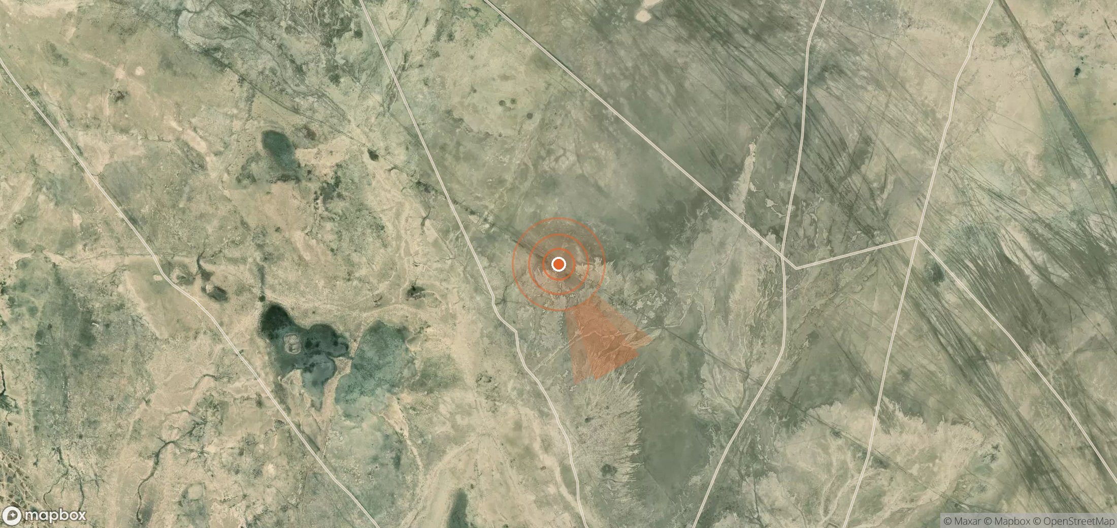 Mapa satelital de plumas de metano en Turkmenistán