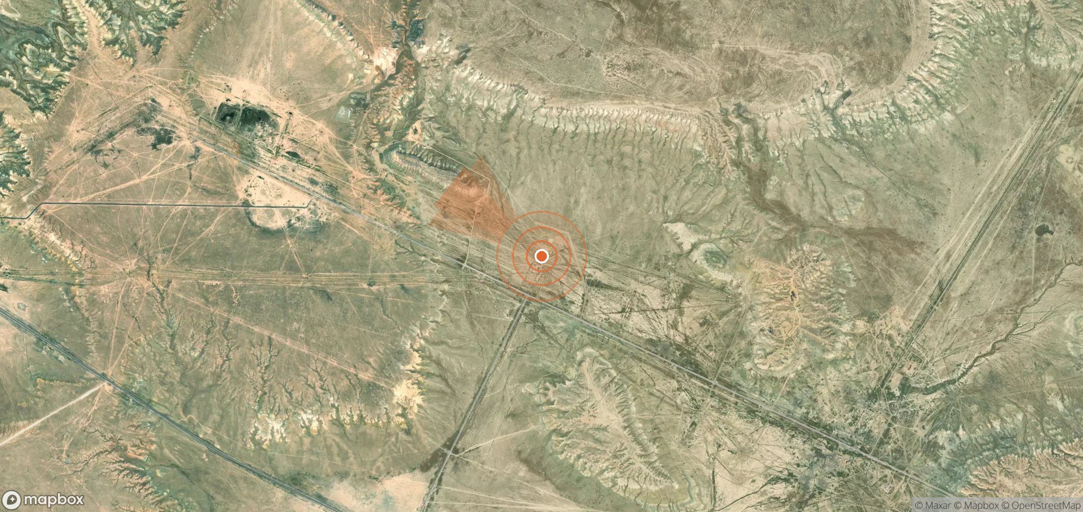 Mapa satelital de plumas de metano en Kazajistán