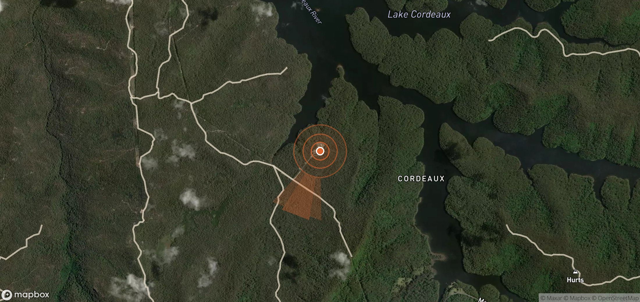 Mapa satelital de plumas de metano en Australia