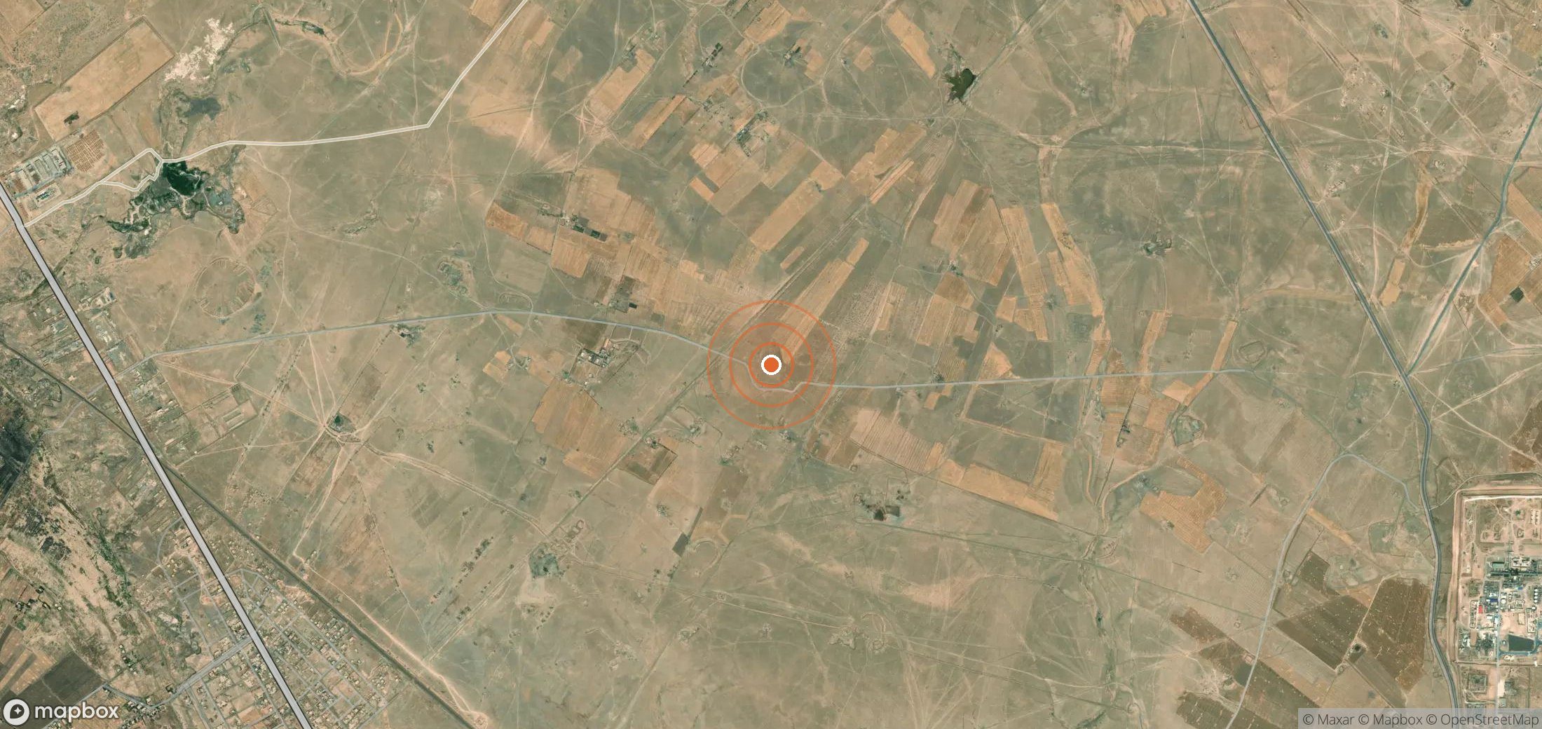 Satellite map of methane plume locations in Syria