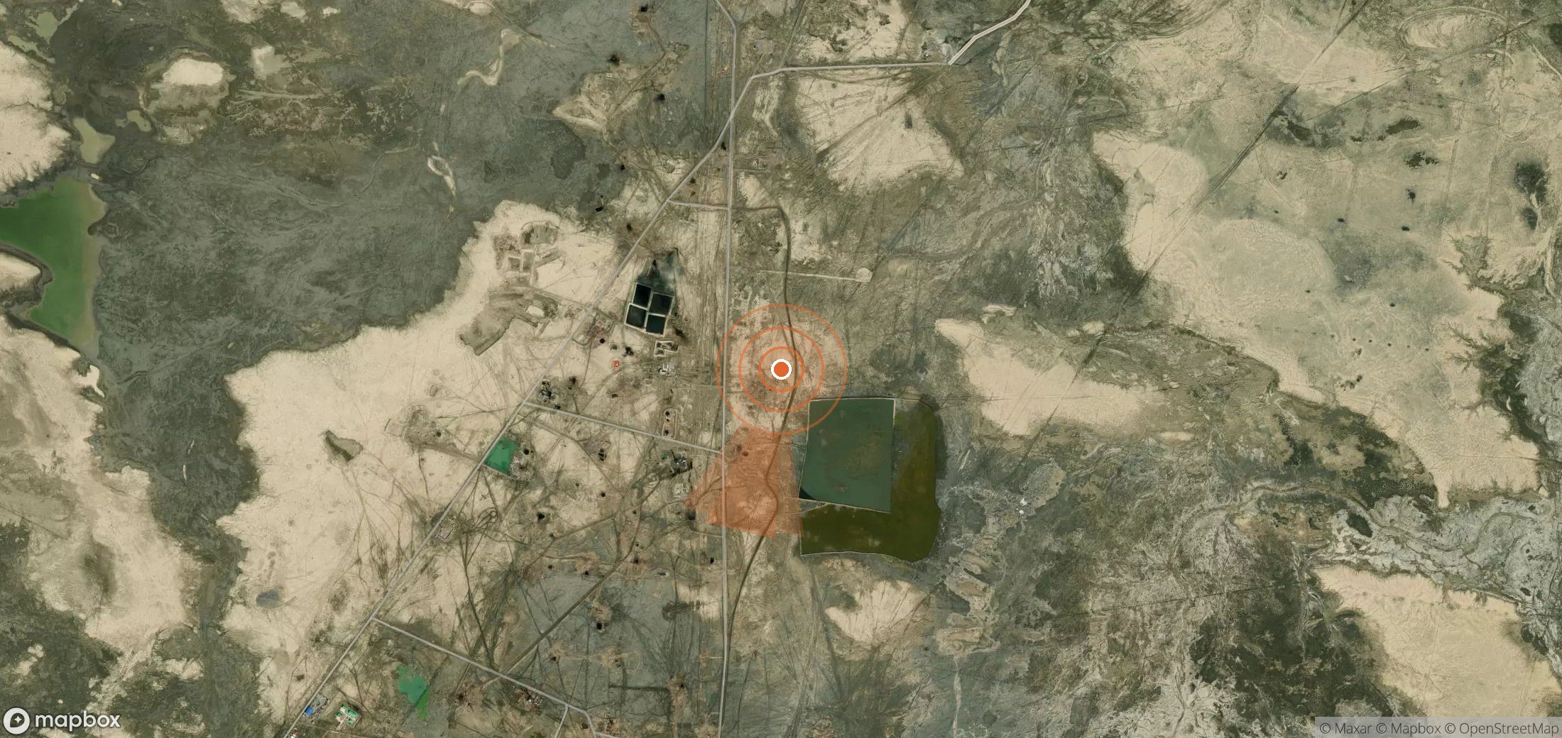 Satellite map of methane plume locations in Turkmenistan