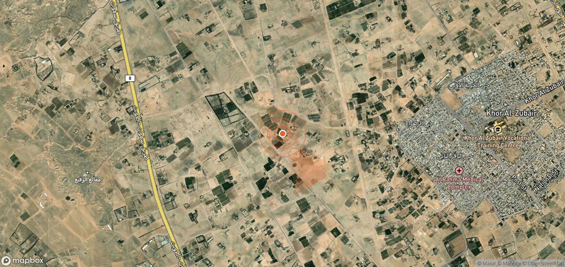 Mapa satelital de plumas de metano en Irak