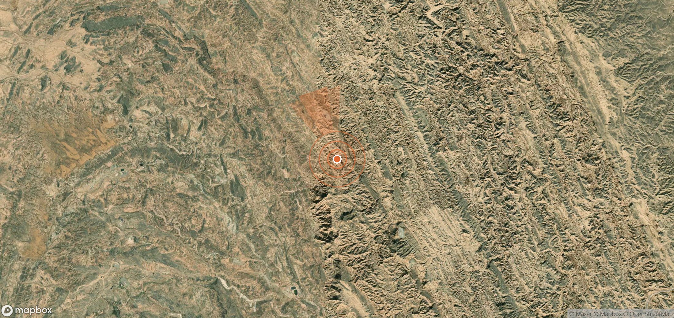 Satellite map of methane plume locations in Iran