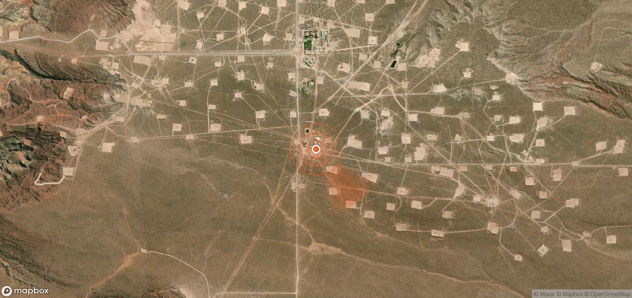 Satellite map of methane plume locations in Argentina