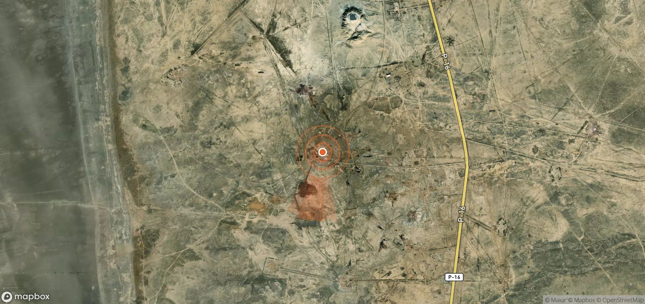Mapa satelital de plumas de metano en Turkmenistán