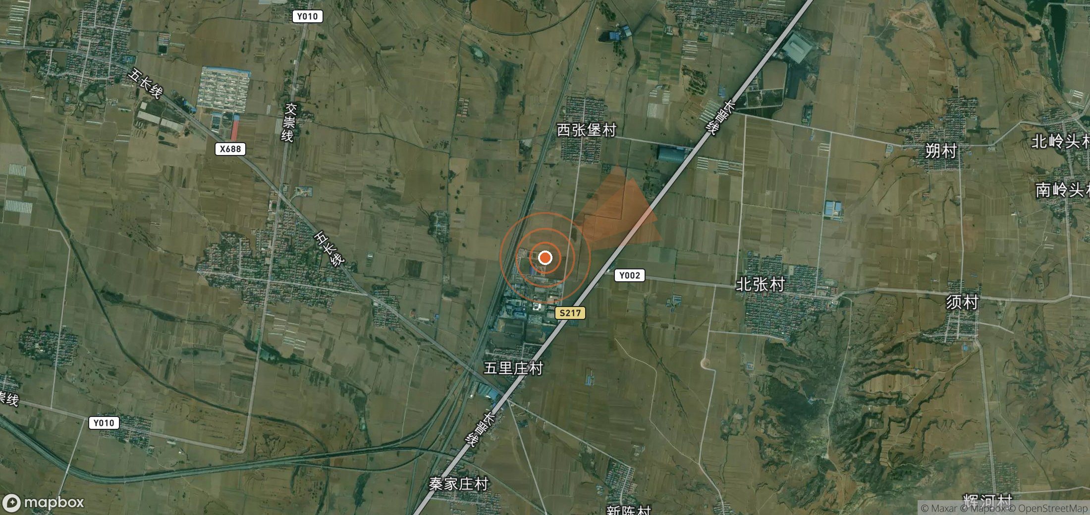 Satellite map of methane plume locations in China