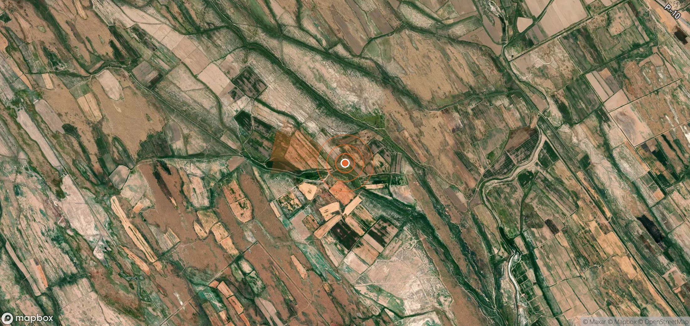 Satellite map of methane plume locations in Turkmenistan