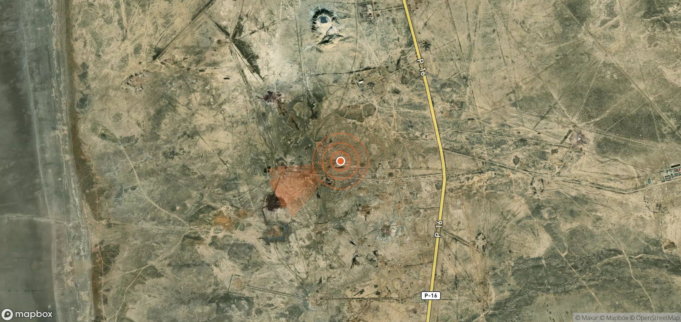 Satellite map of methane plume locations in Turkmenistan