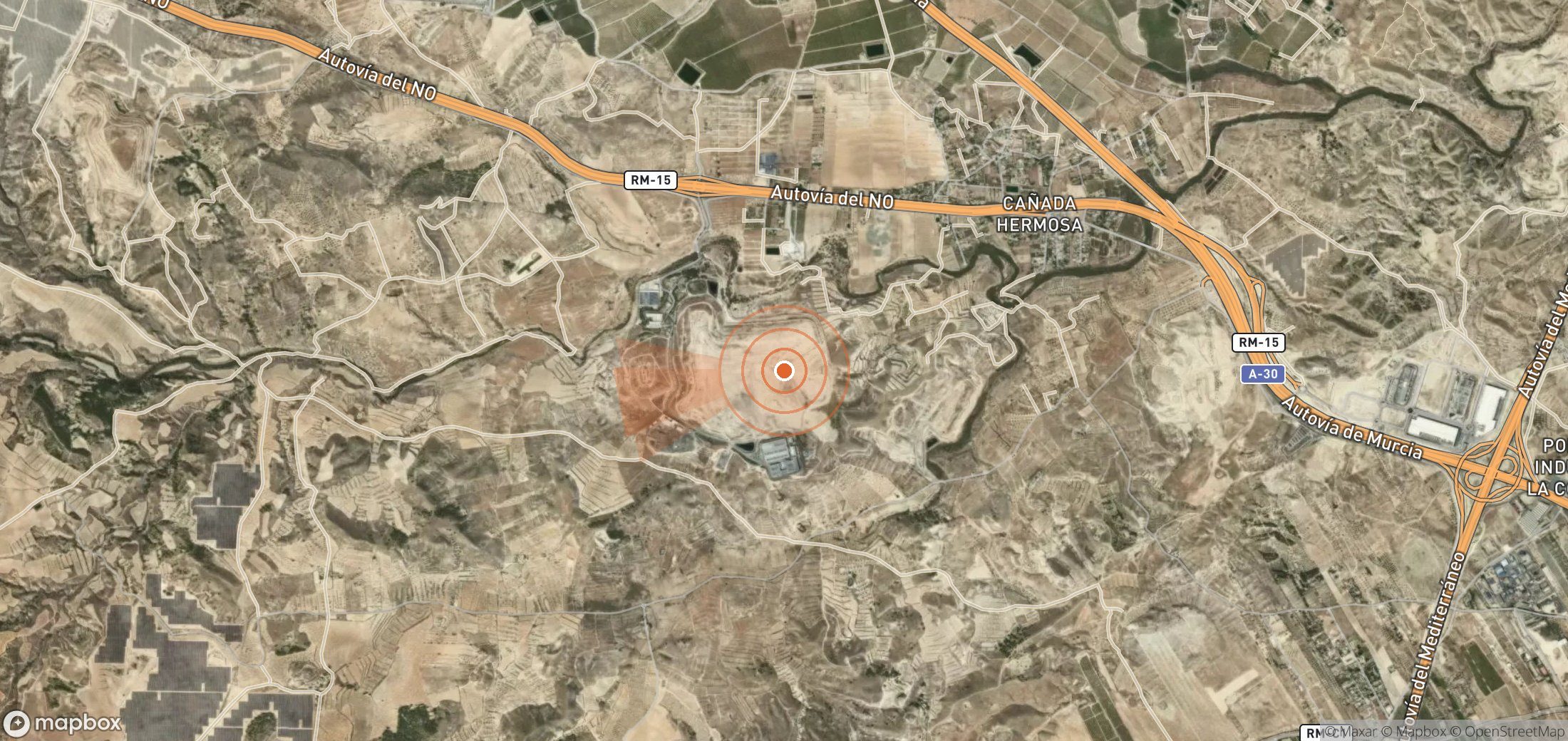 Mapa satelital de plumas de metano en España