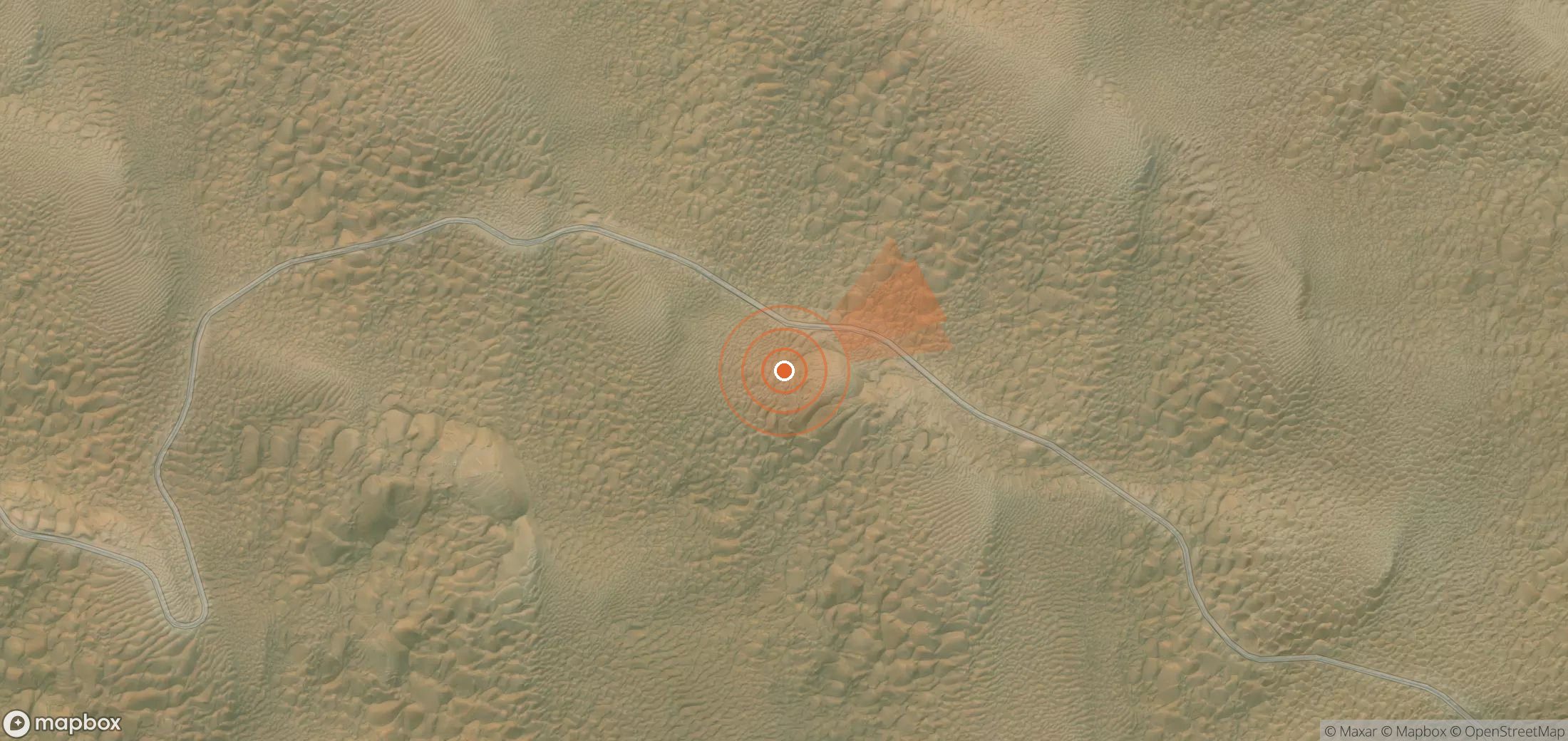 Satellite map of methane plume locations in China