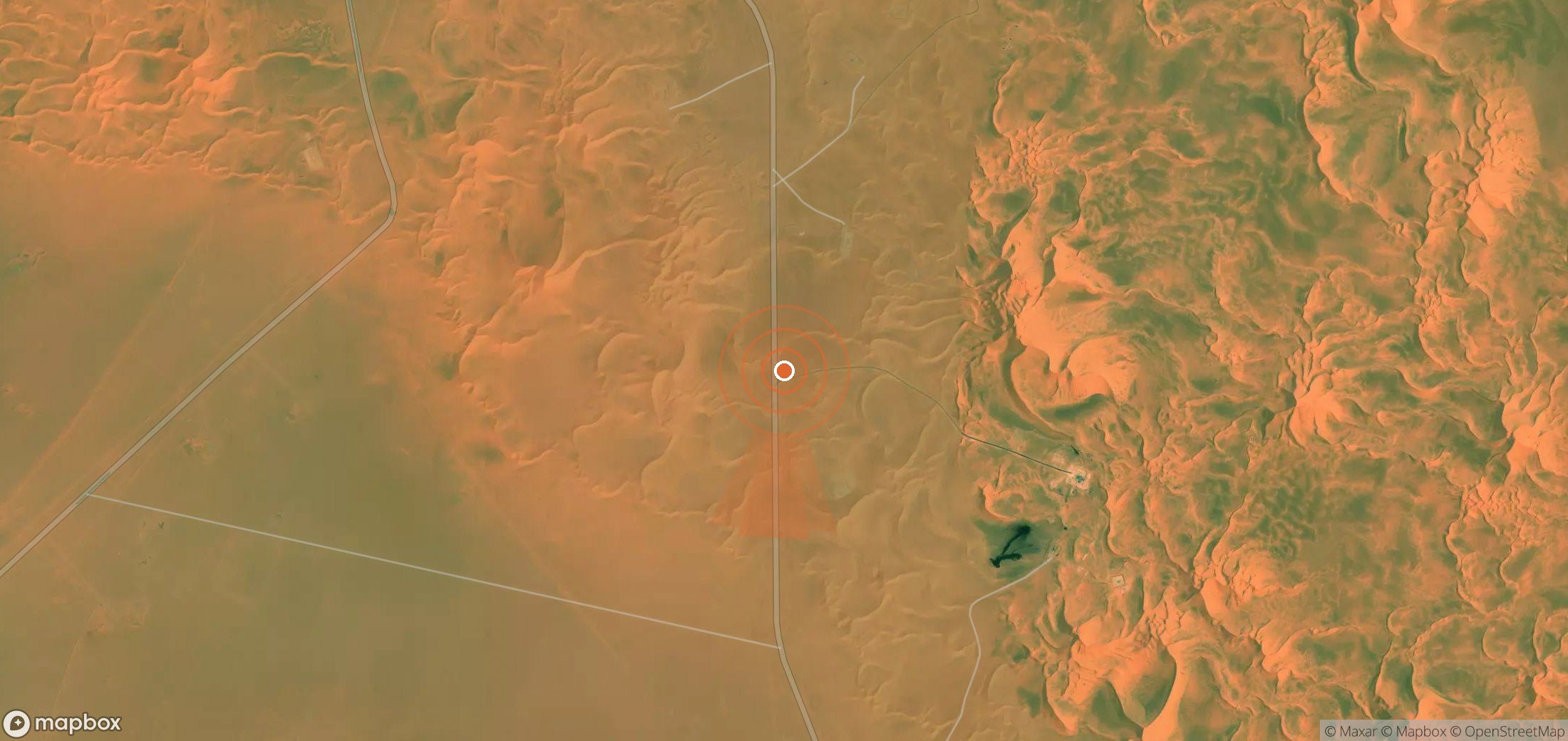 Satellite map of methane plume locations in Algeria
