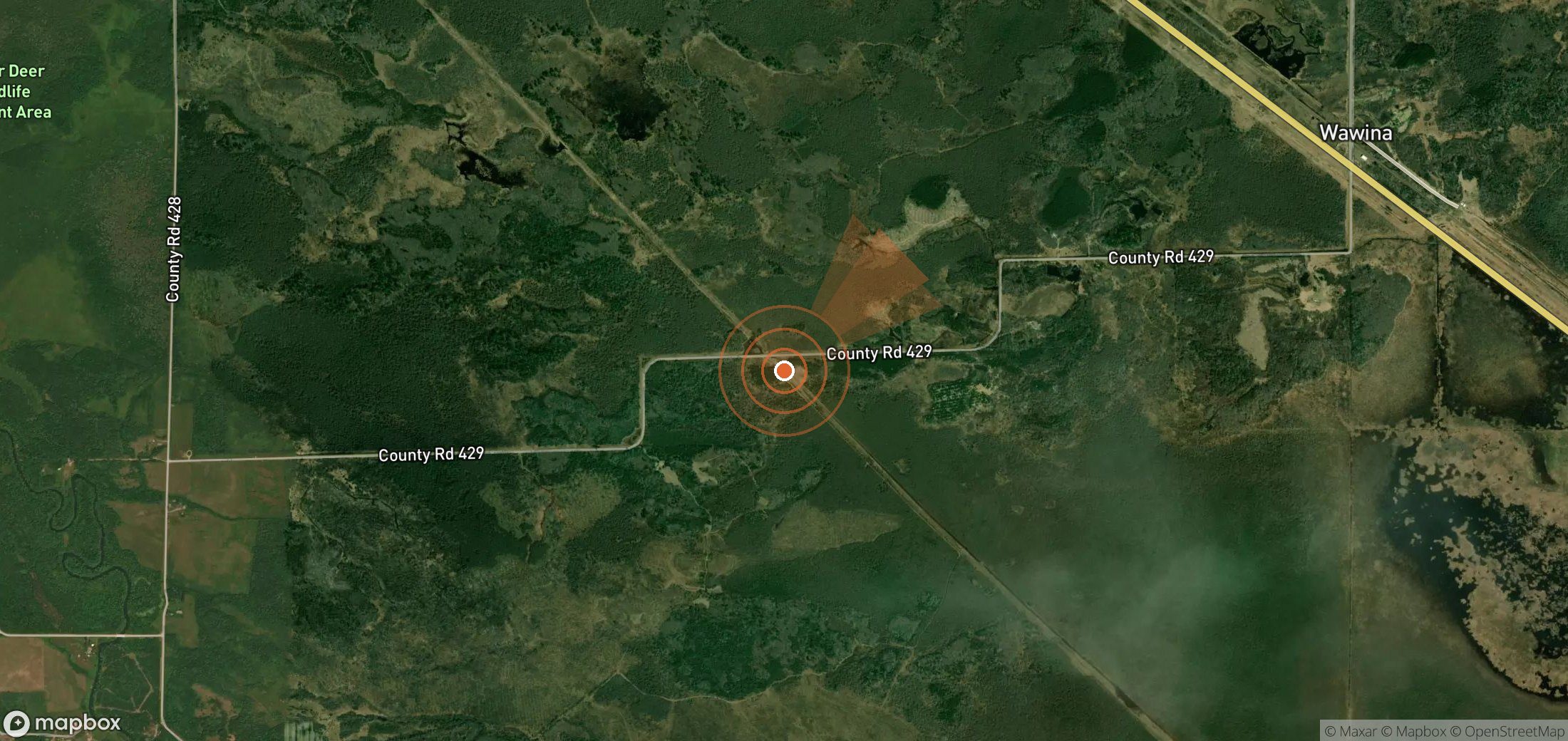 Satellite map of methane plume locations in United States