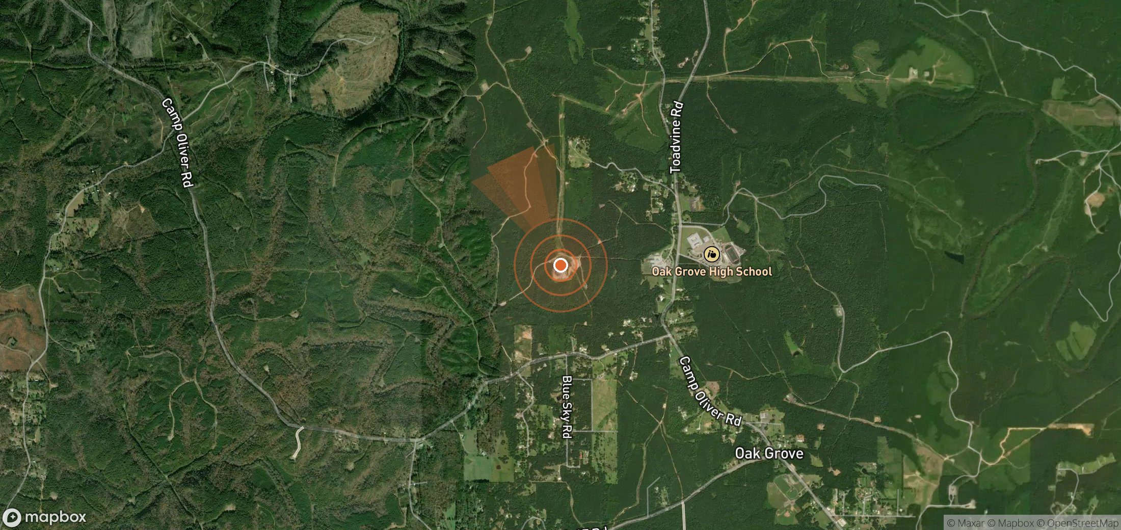 Mapa satelital de plumas de metano en Estados Unidos