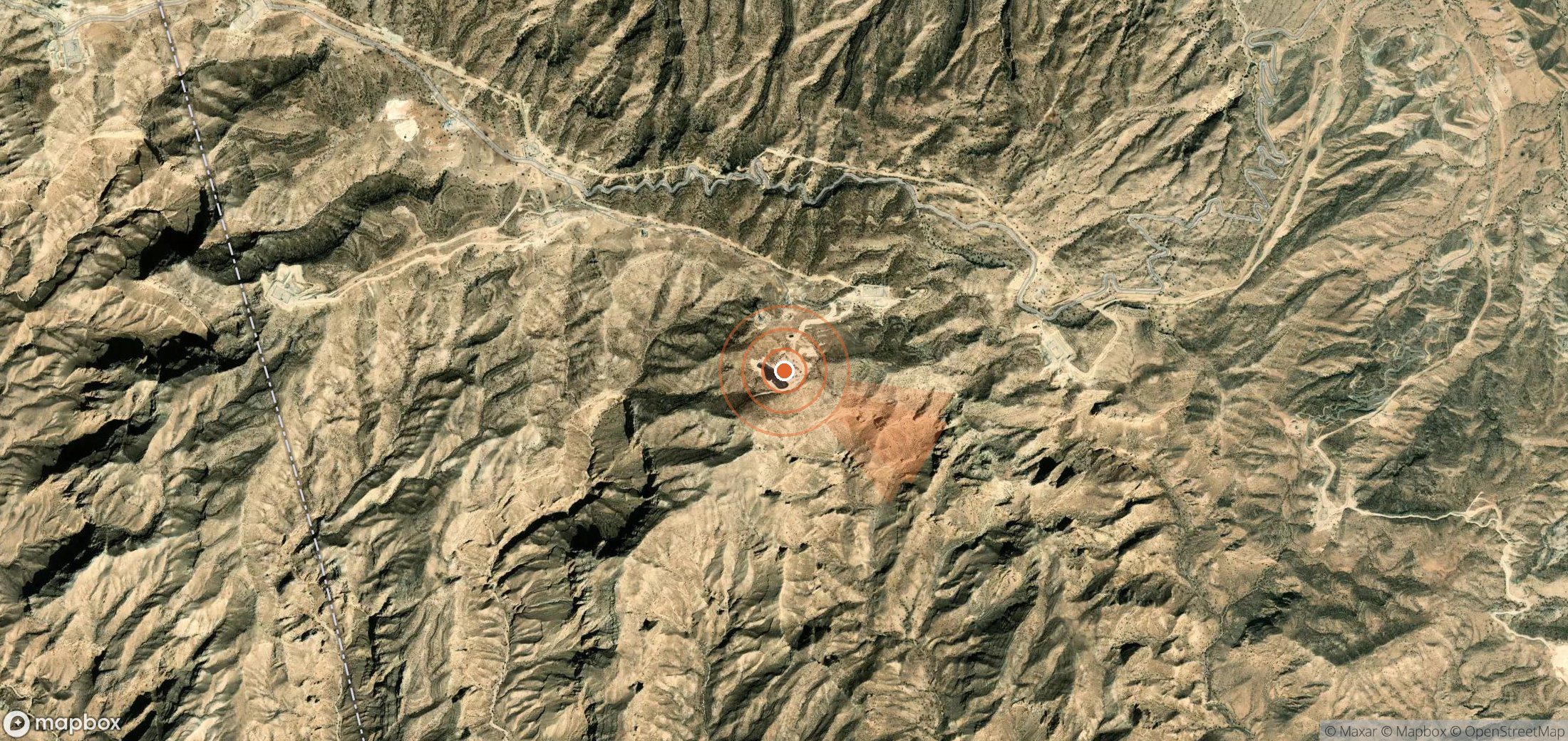 Mapa satelital de plumas de metano en Irán