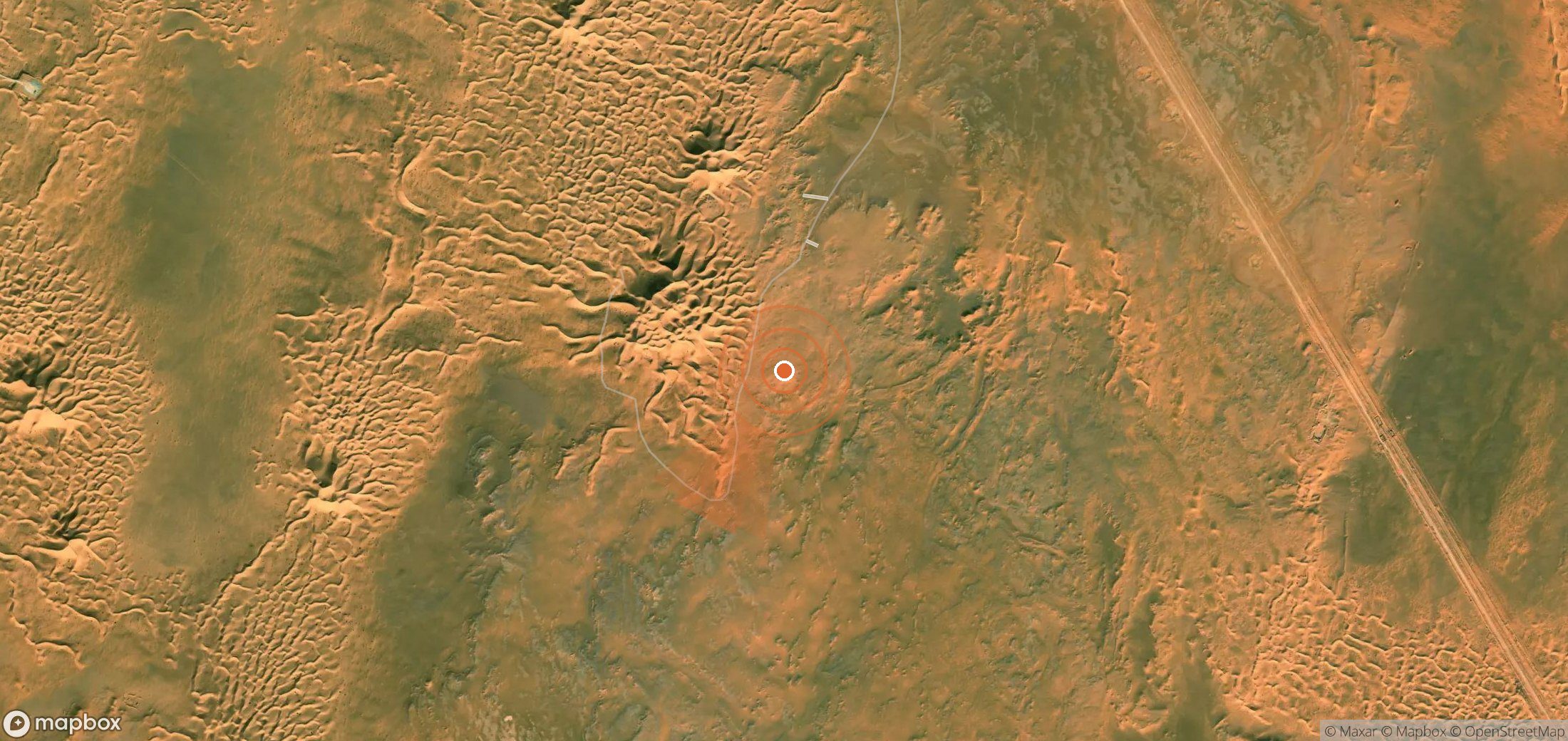 Satellite map of methane plume locations in Algeria
