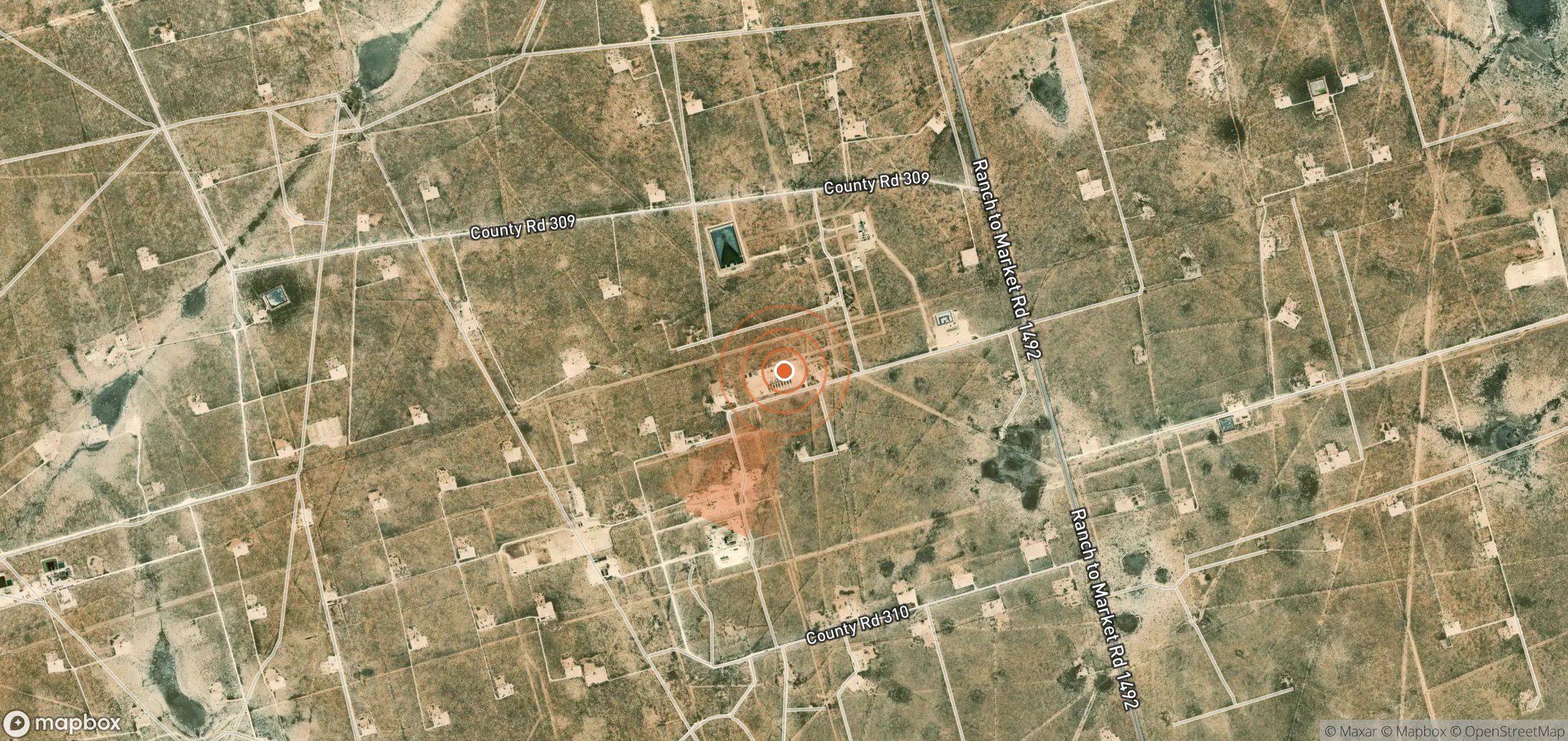 Satellite map of methane plume locations in United States