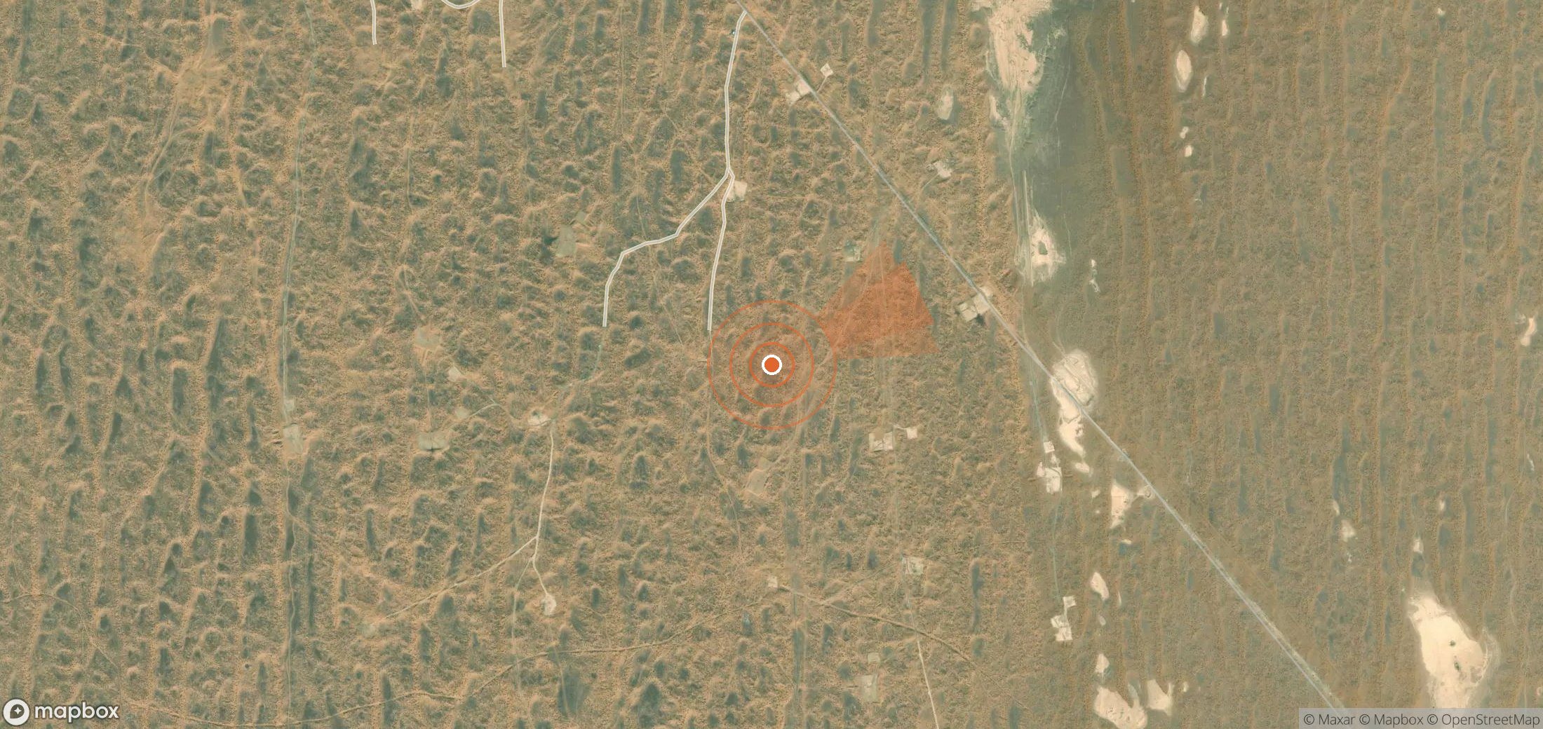 Mapa satelital de plumas de metano en Uzbekistán